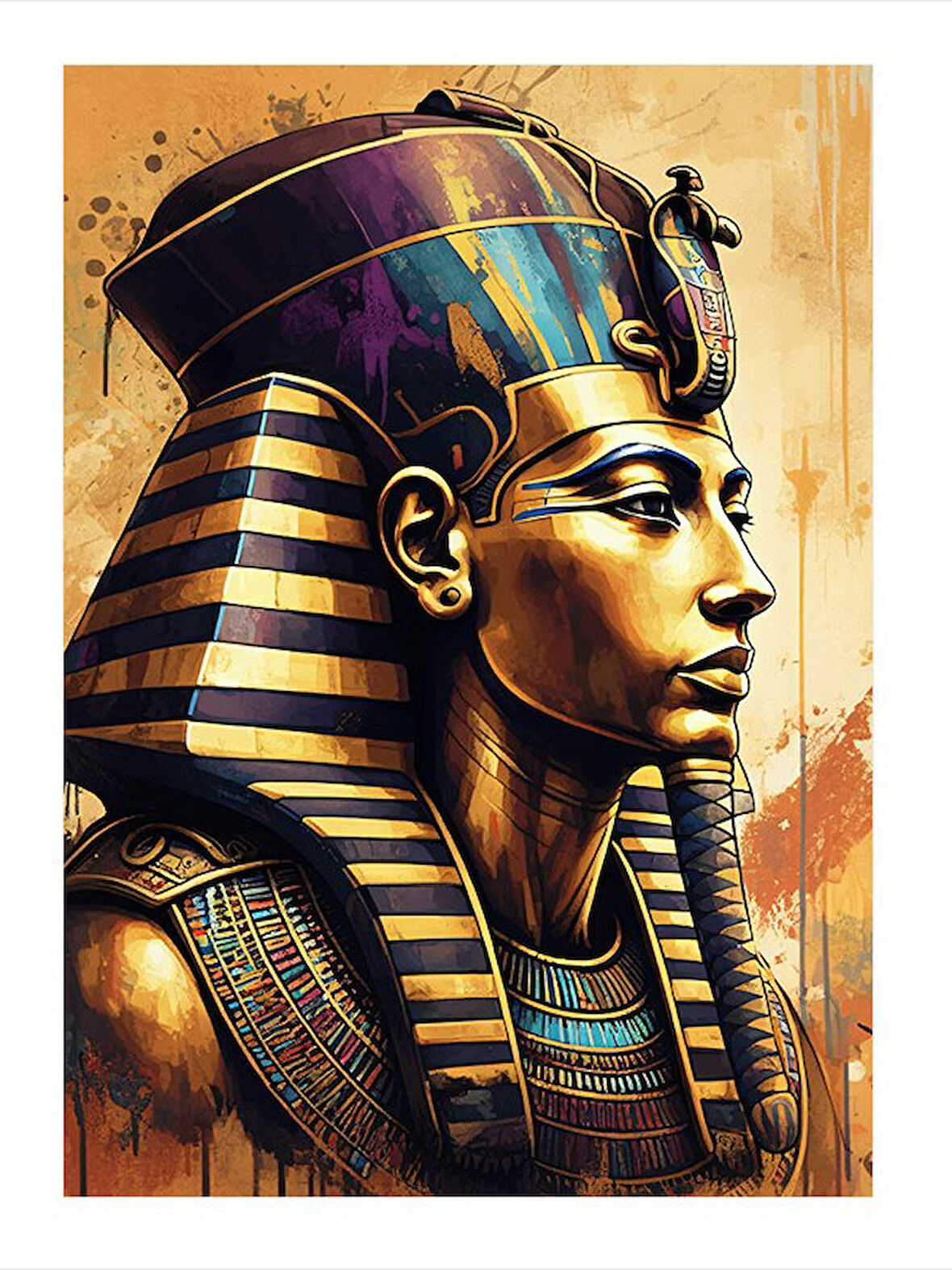 Antik Mısır Kraliçesi Model Ahşap Tablo