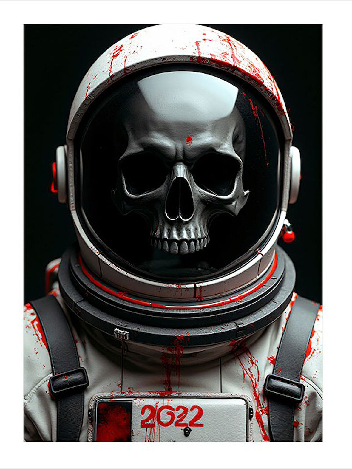 Kafatası Astronot Mdf Tablo