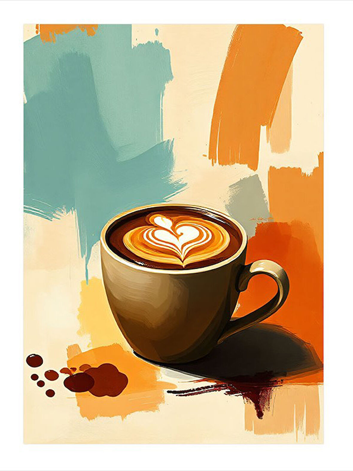 Latte Sanatı İle Kahve Mdf Tablo