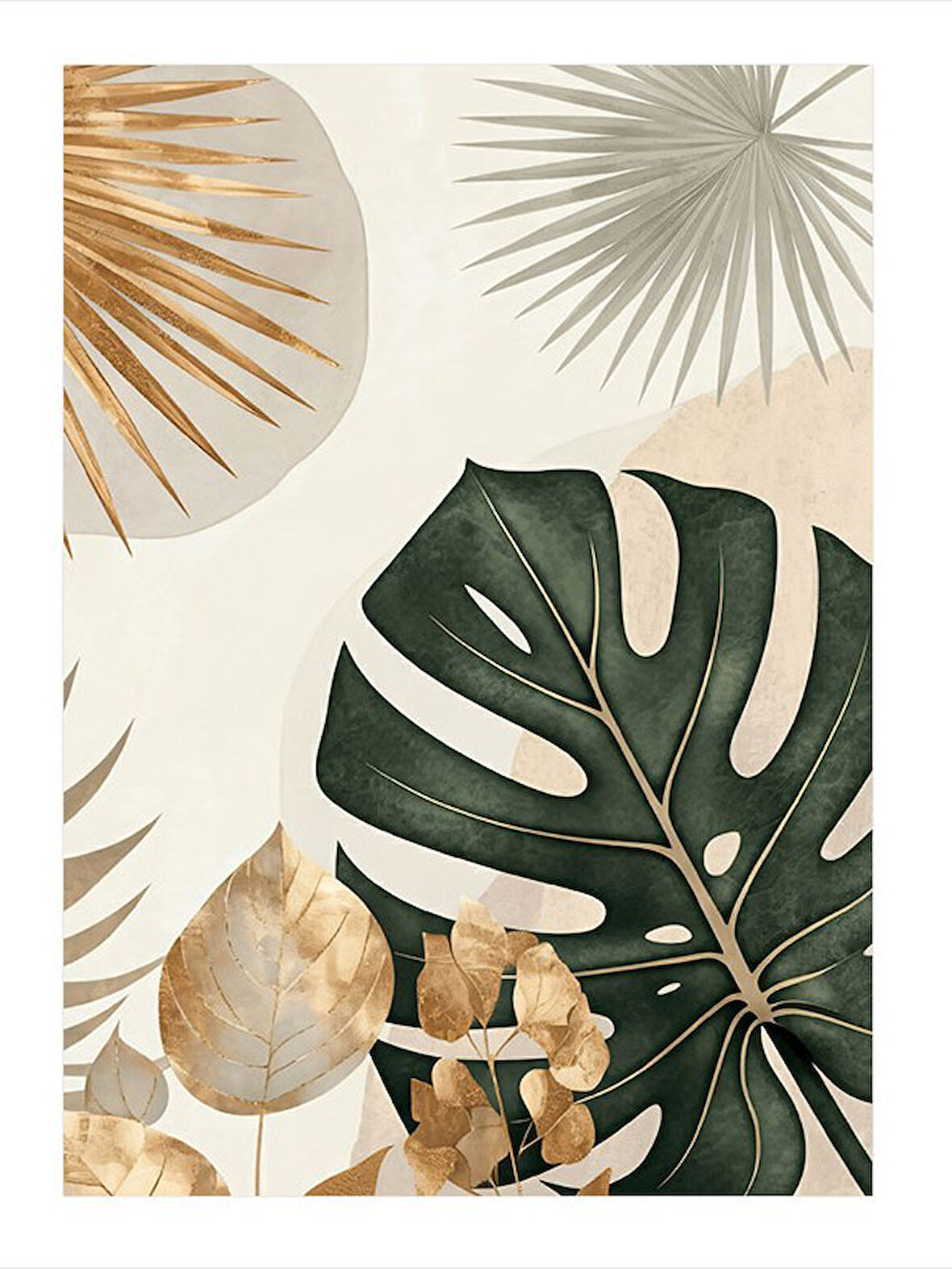 Monstera Ve Doğa Teması Dekoratif ahşap Tablo