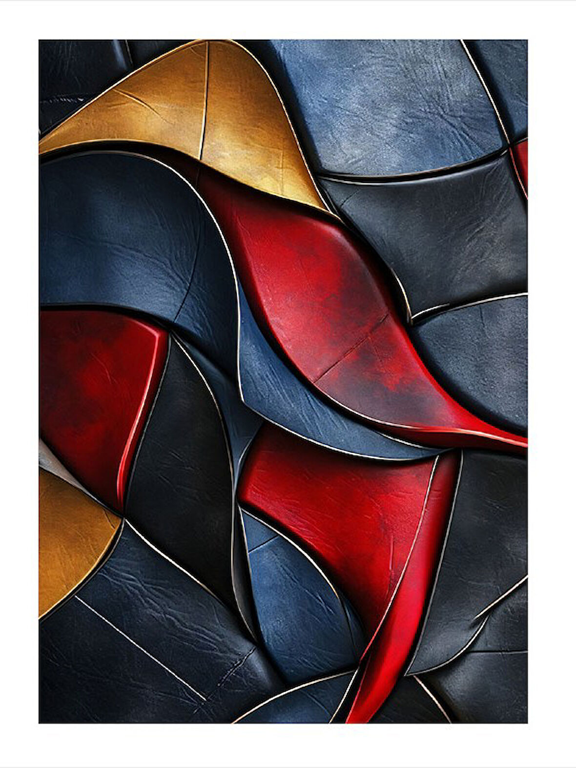 Soyut Renkli Sanat Deseni Model Ahşap Tablo