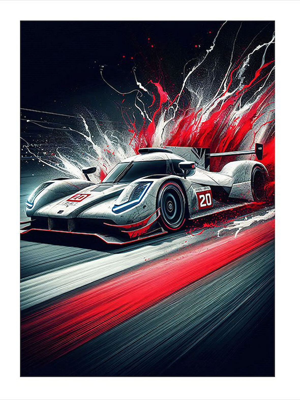 Hızlı Yarış Arabası Dekoratif ahşap Tablo