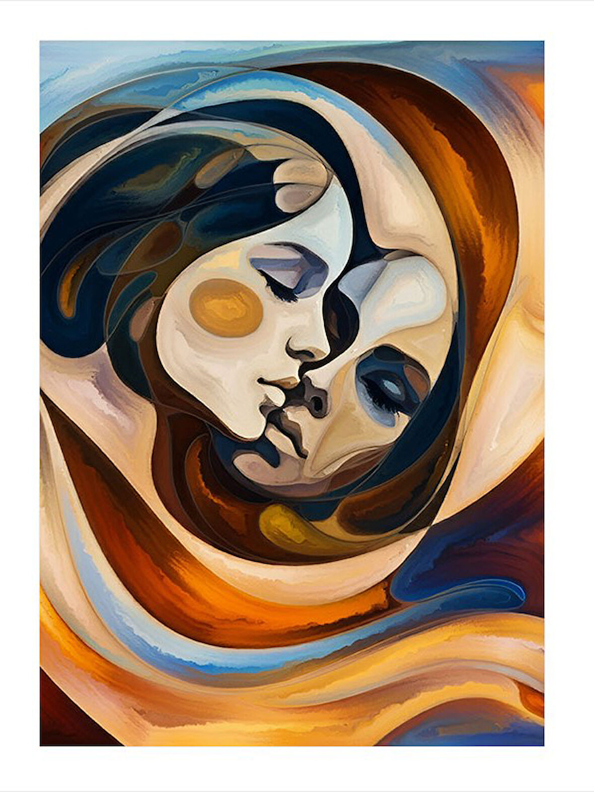 Soyut Yüz Çizimi Model Mdf tablo