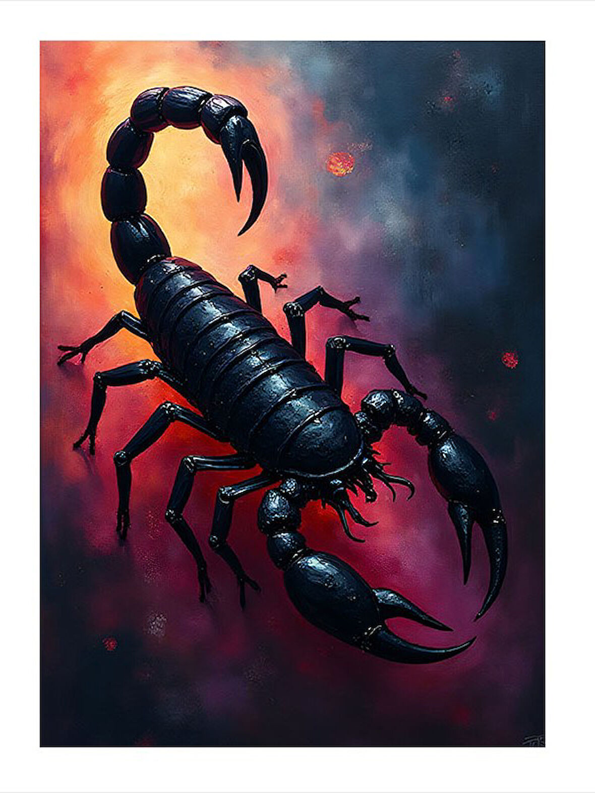 Siyah Akrep Desenli Mdf Tablo