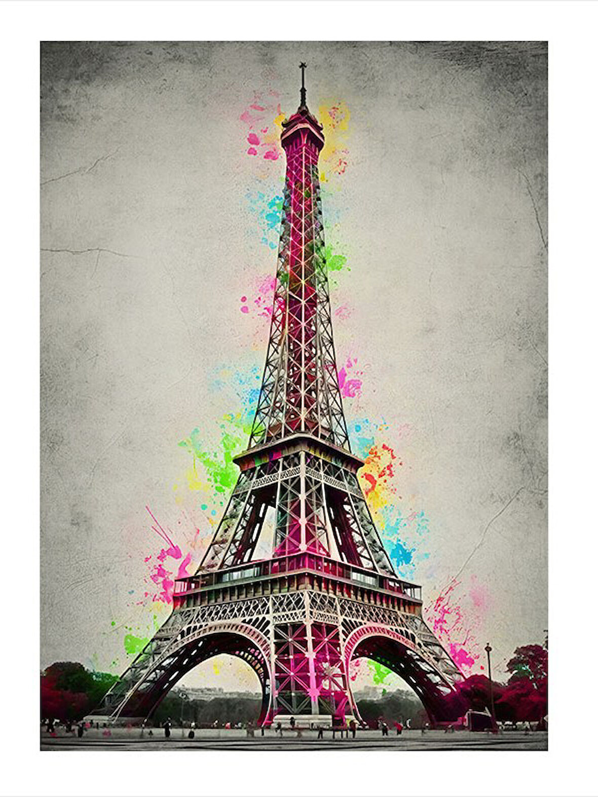 Renkli Eyfel Kulesi Modern Mdf Tablo