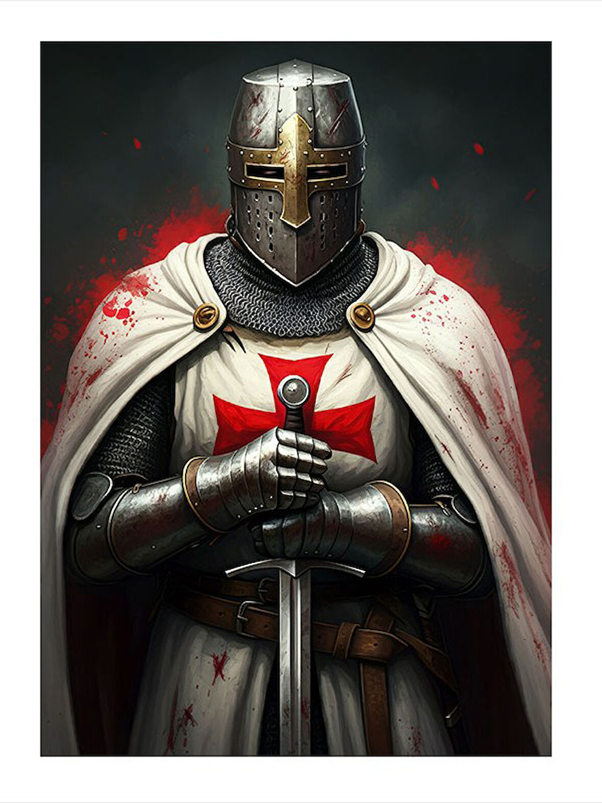 Tapınak Şövalyesi Zırhı Modern Ahşap Tablo
