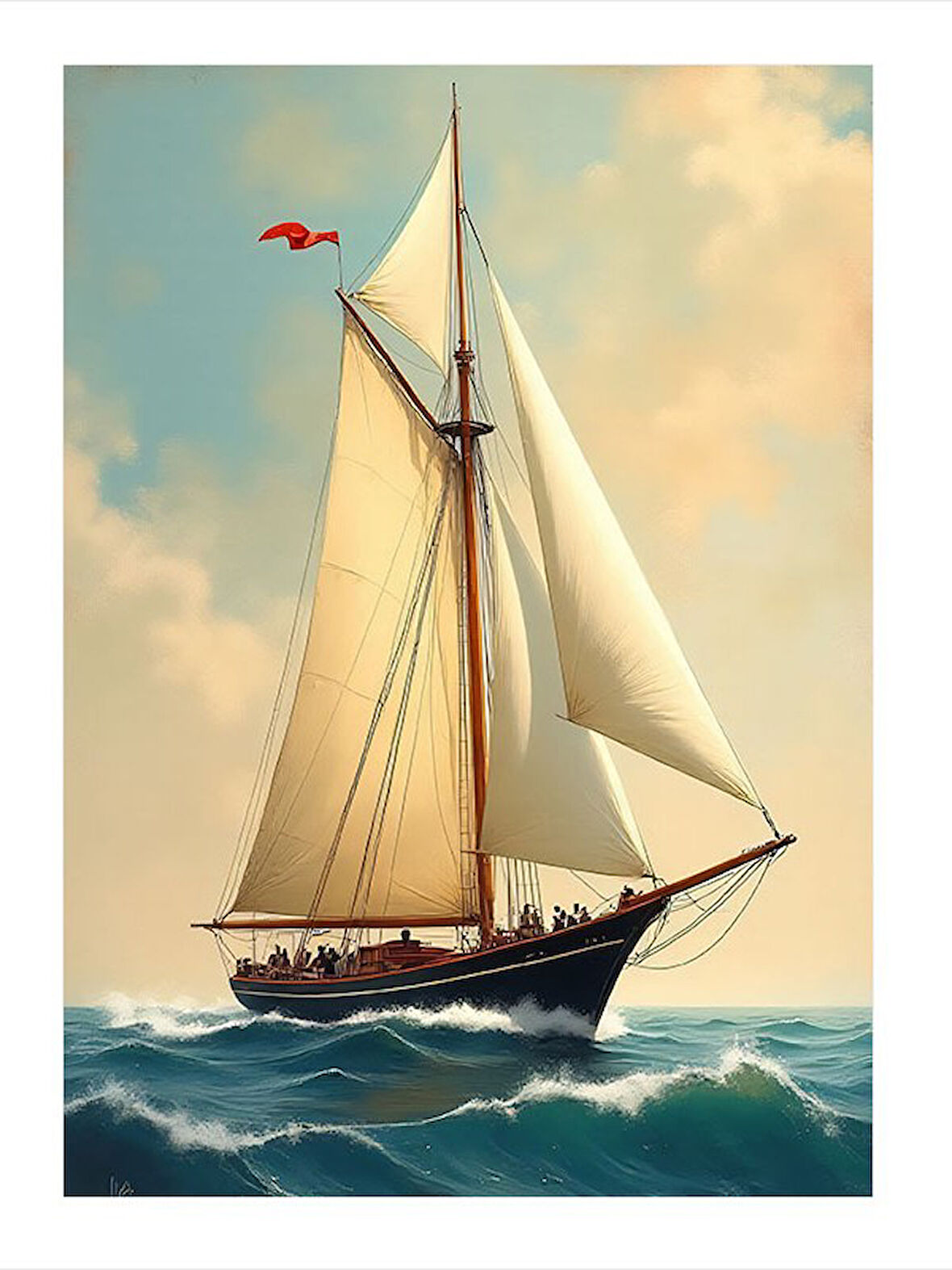 Denizde Yelkenli Model Mdf tablo