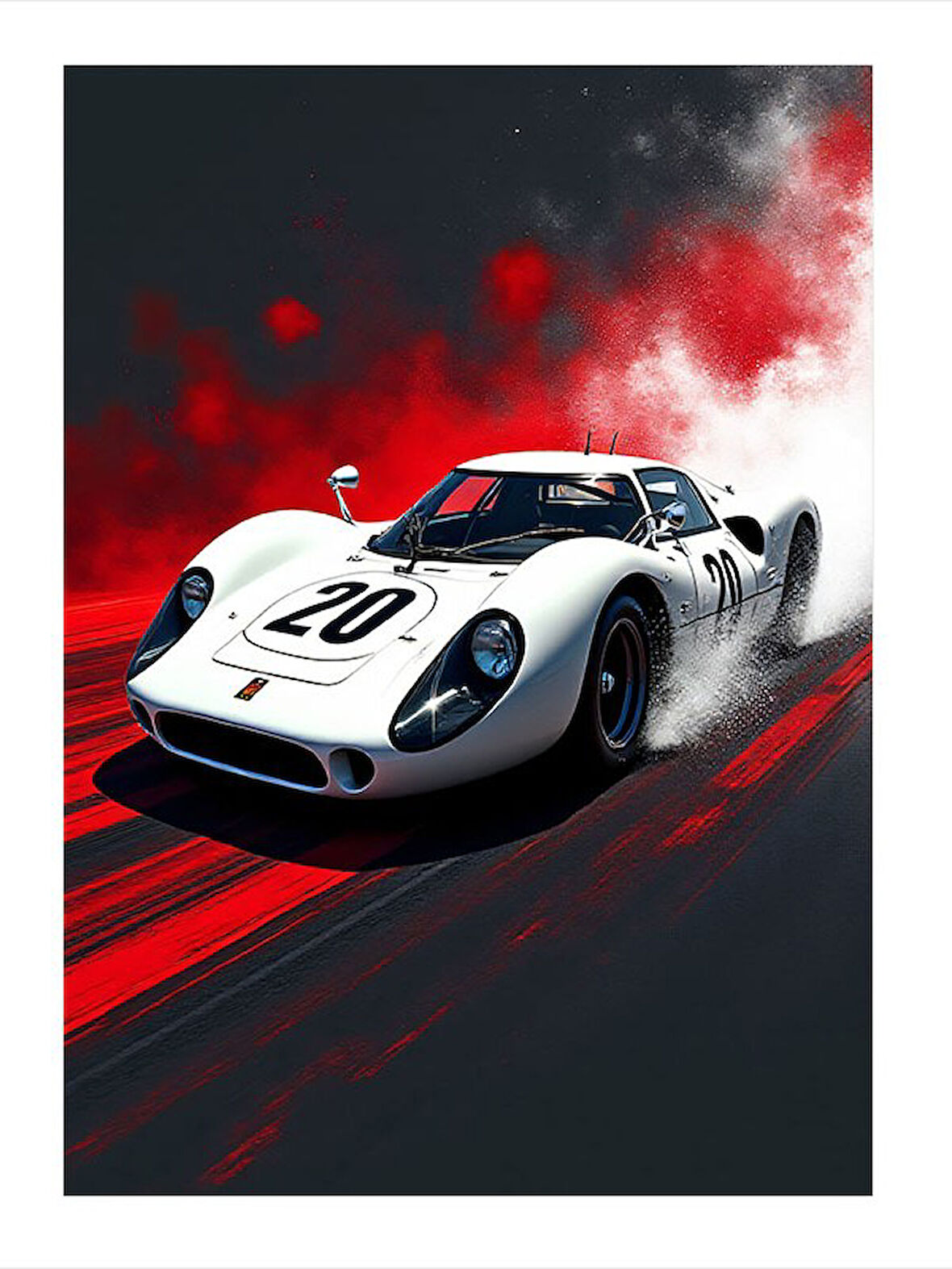 Kırmızı Yarış Arabası Model Ahşap Tablo