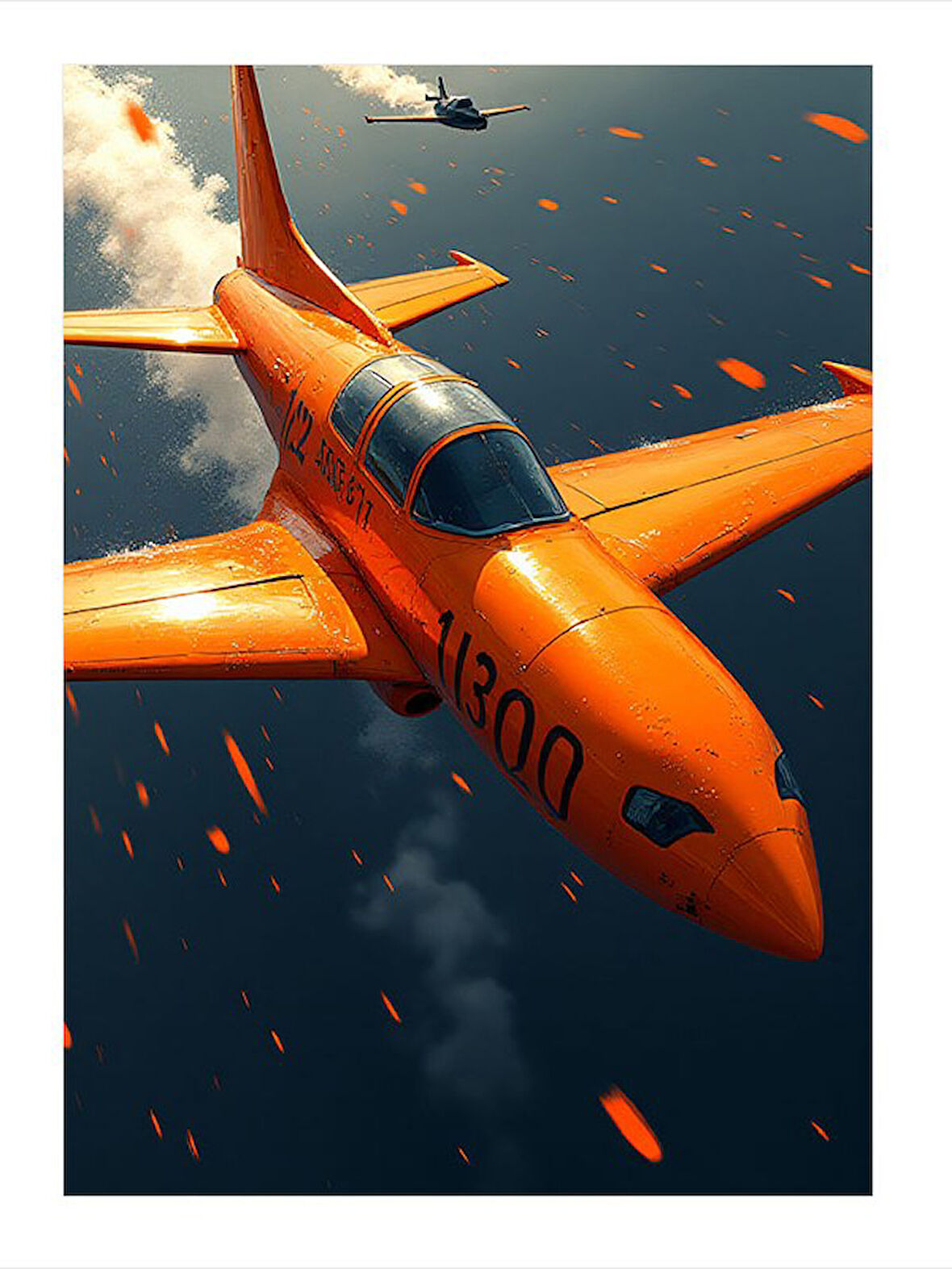 Turuncu Jetin Yükselişi Model Mdf tablo