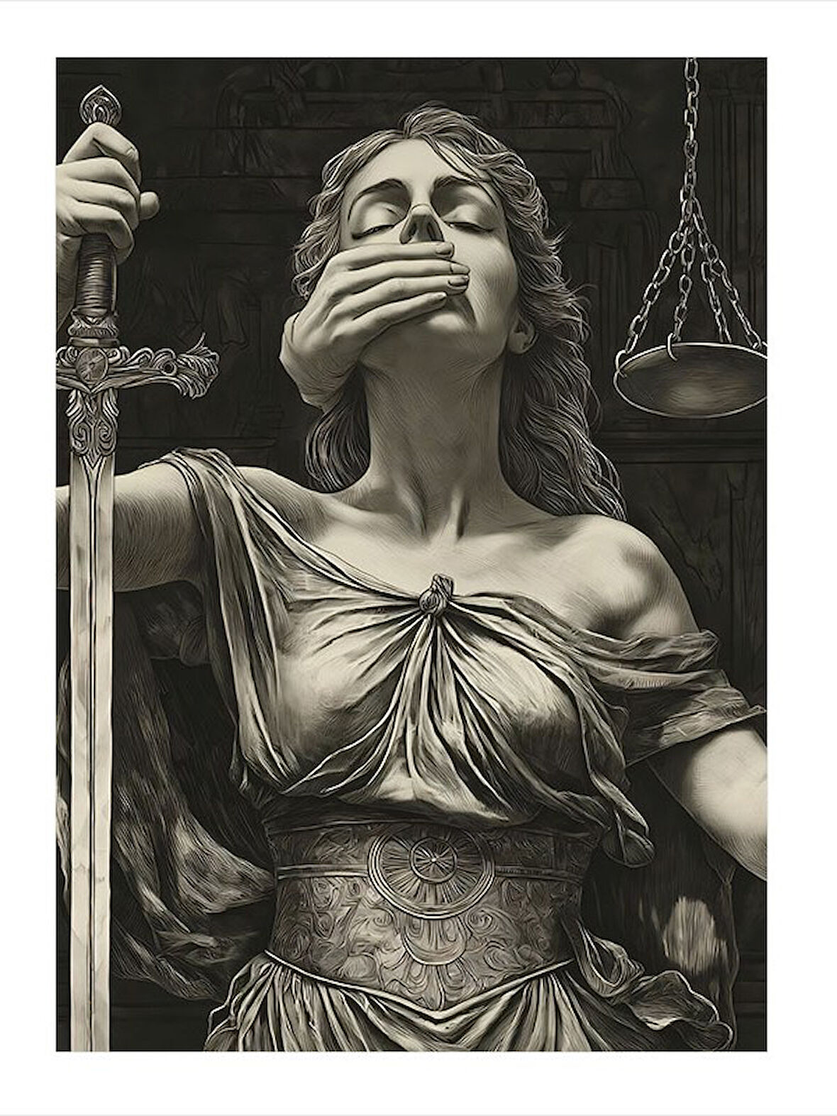 Adaletin Sessiz Çığlığı Modern Ahşap Tablo