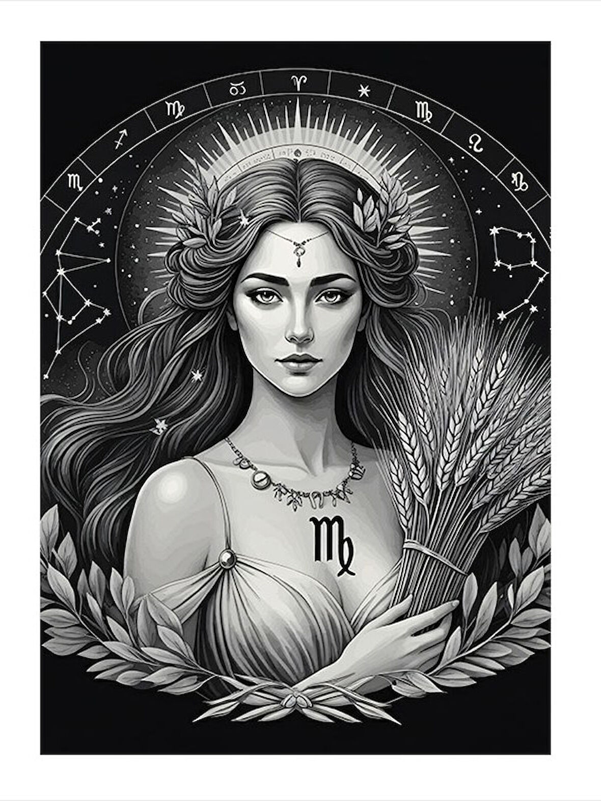 Başak Burcu Kadını Art Mdf Tablo