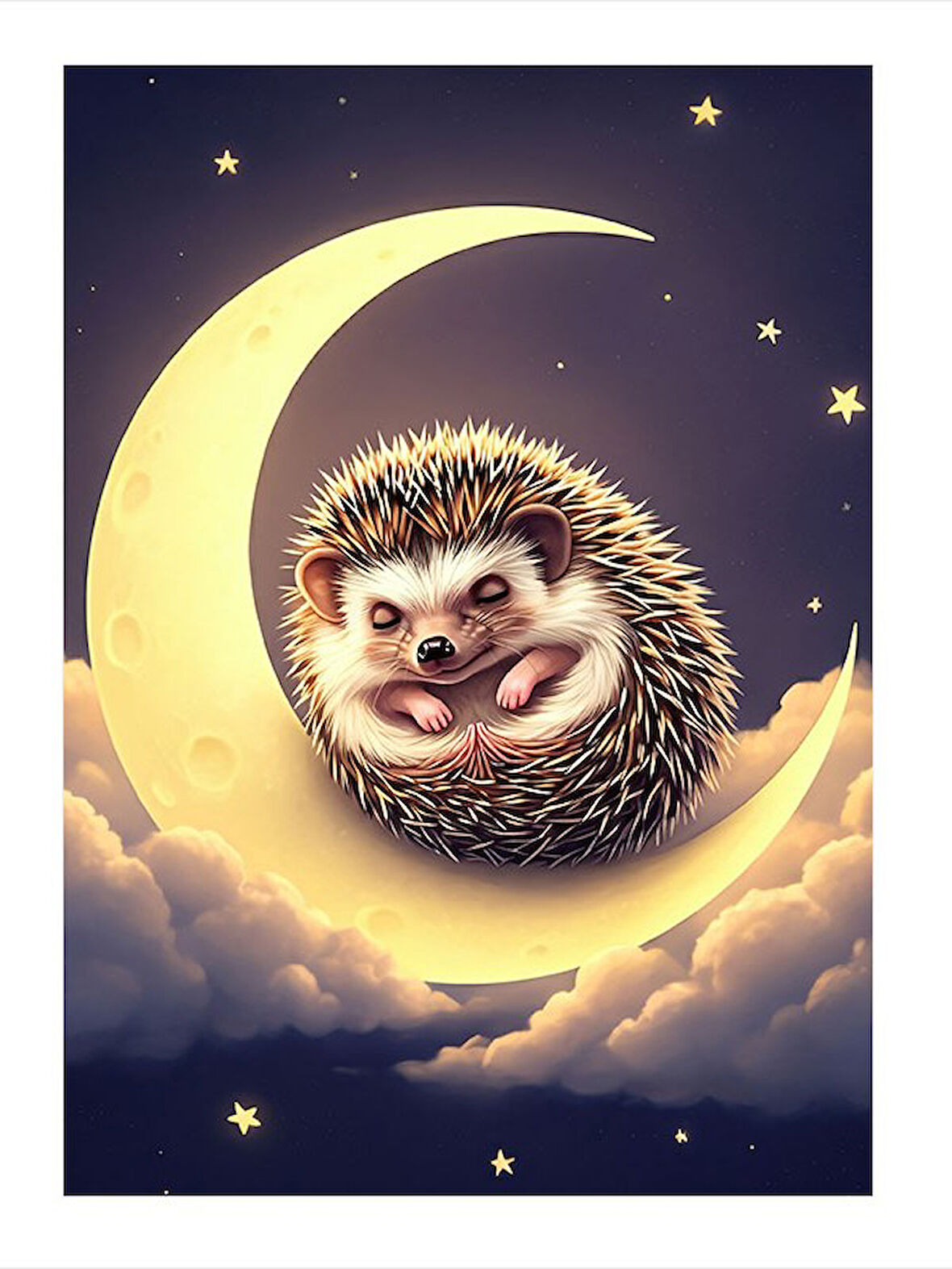 Ay Işığında Kirpi Desenli Mdf Tablo