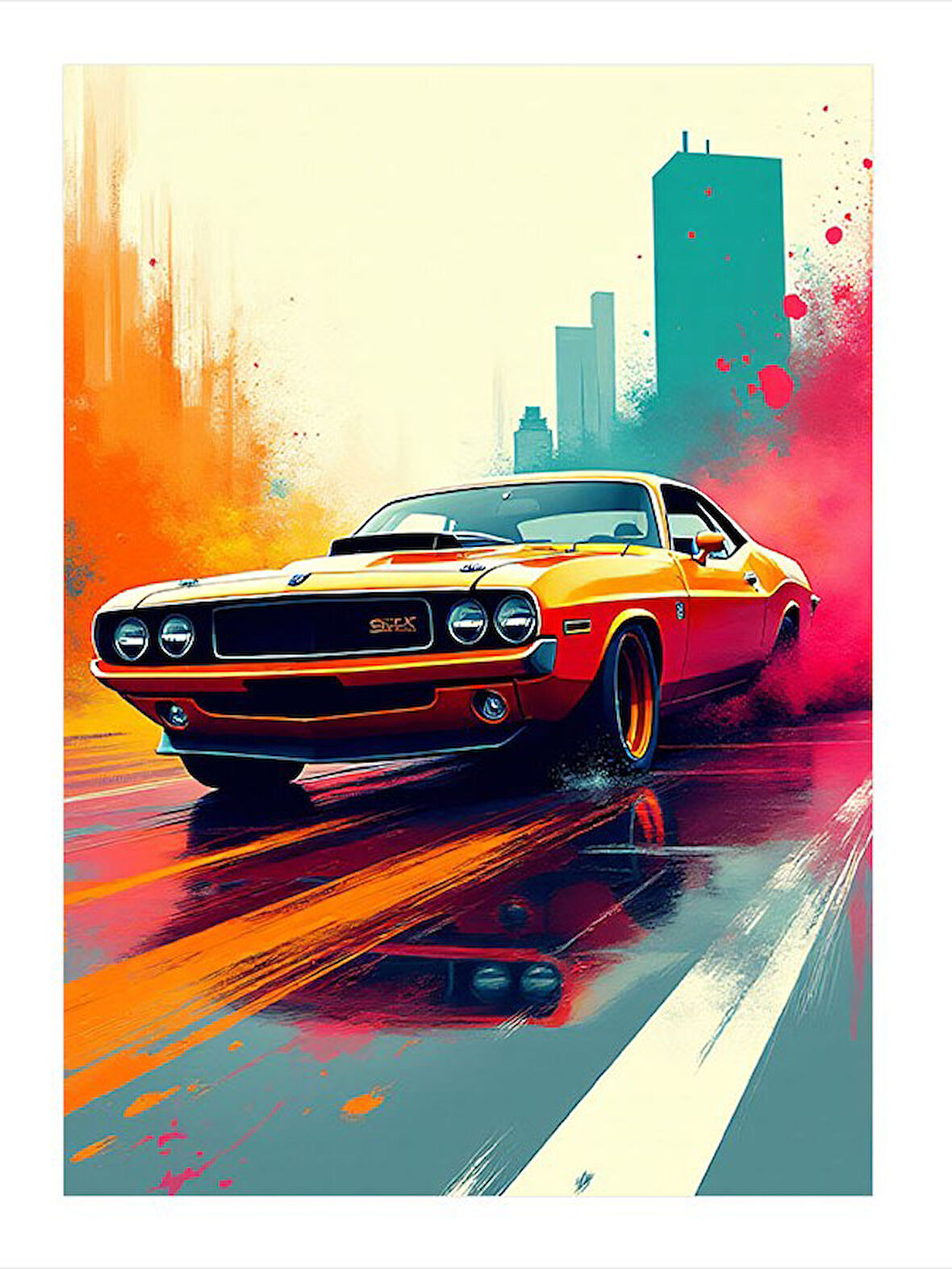 Hız Tutkusu Sokak Arabası Model Mdf tablo