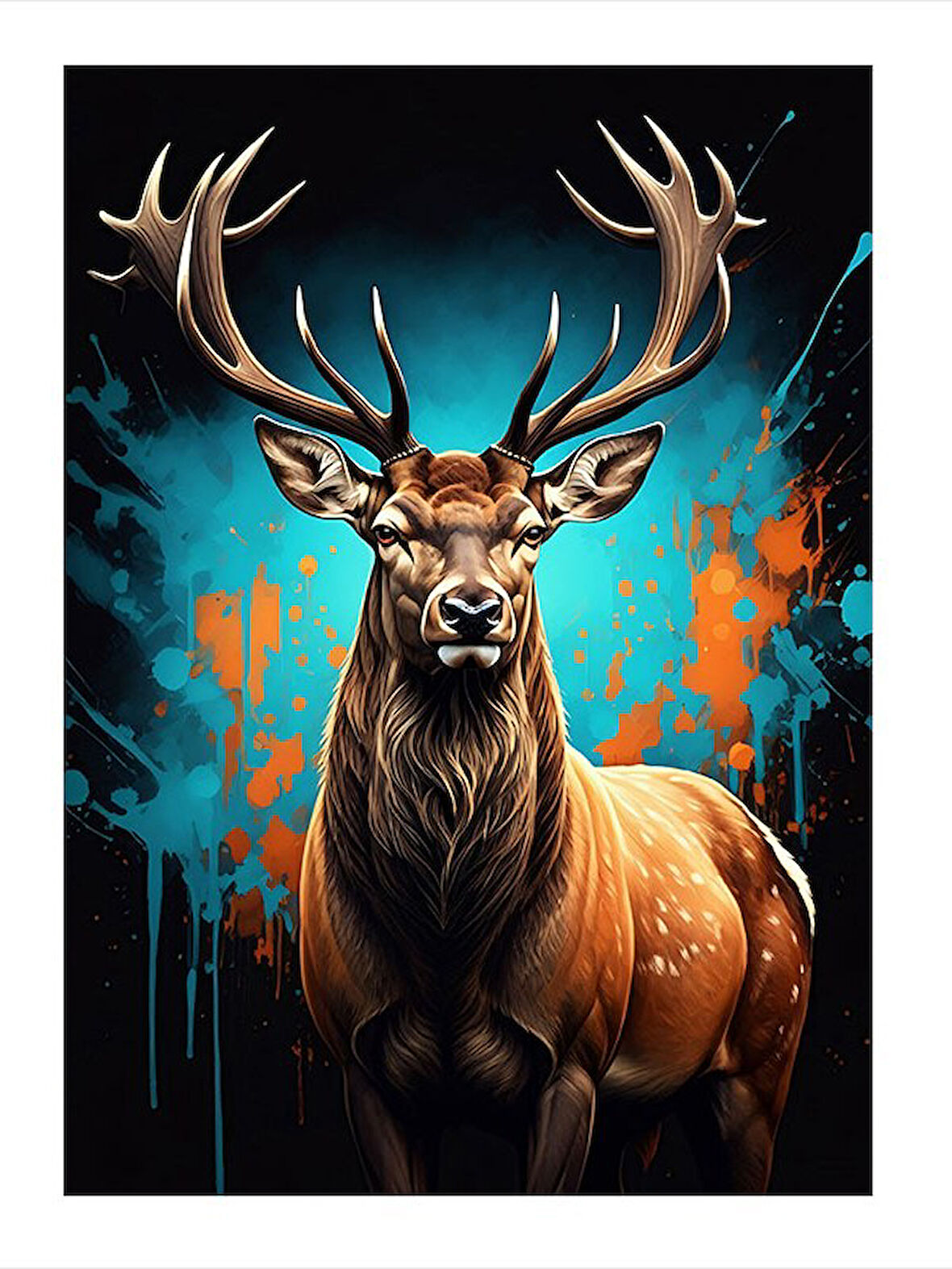 Ormanın Asil Geyiği Mdf poster