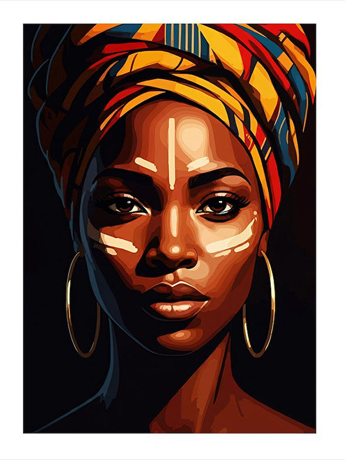 Savaşçı Kabile Kadını Art Mdf Tablo