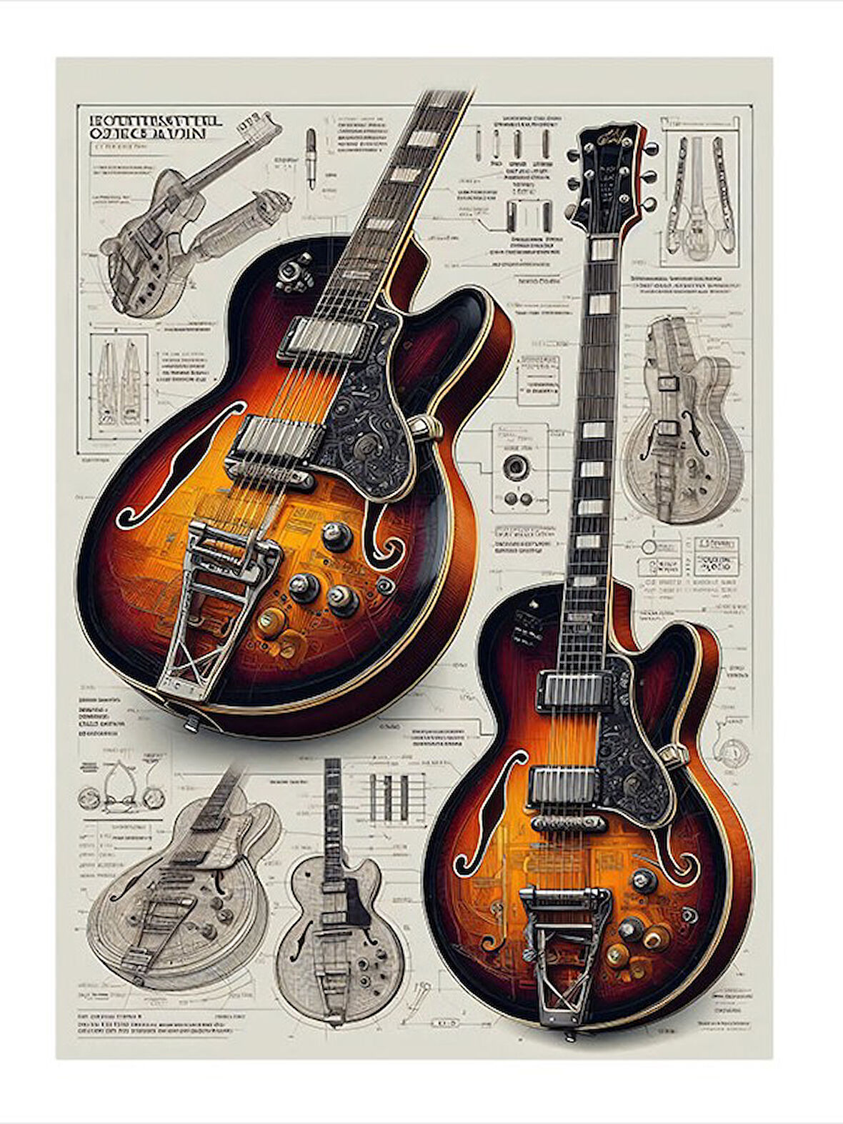 Gitar Tasarım Koleksiyonu Mdf Tablo