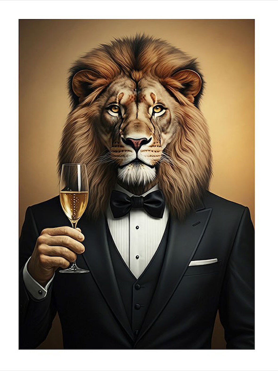 Aslanın Asil Şıklığı Dekoratif Mdf Tablo