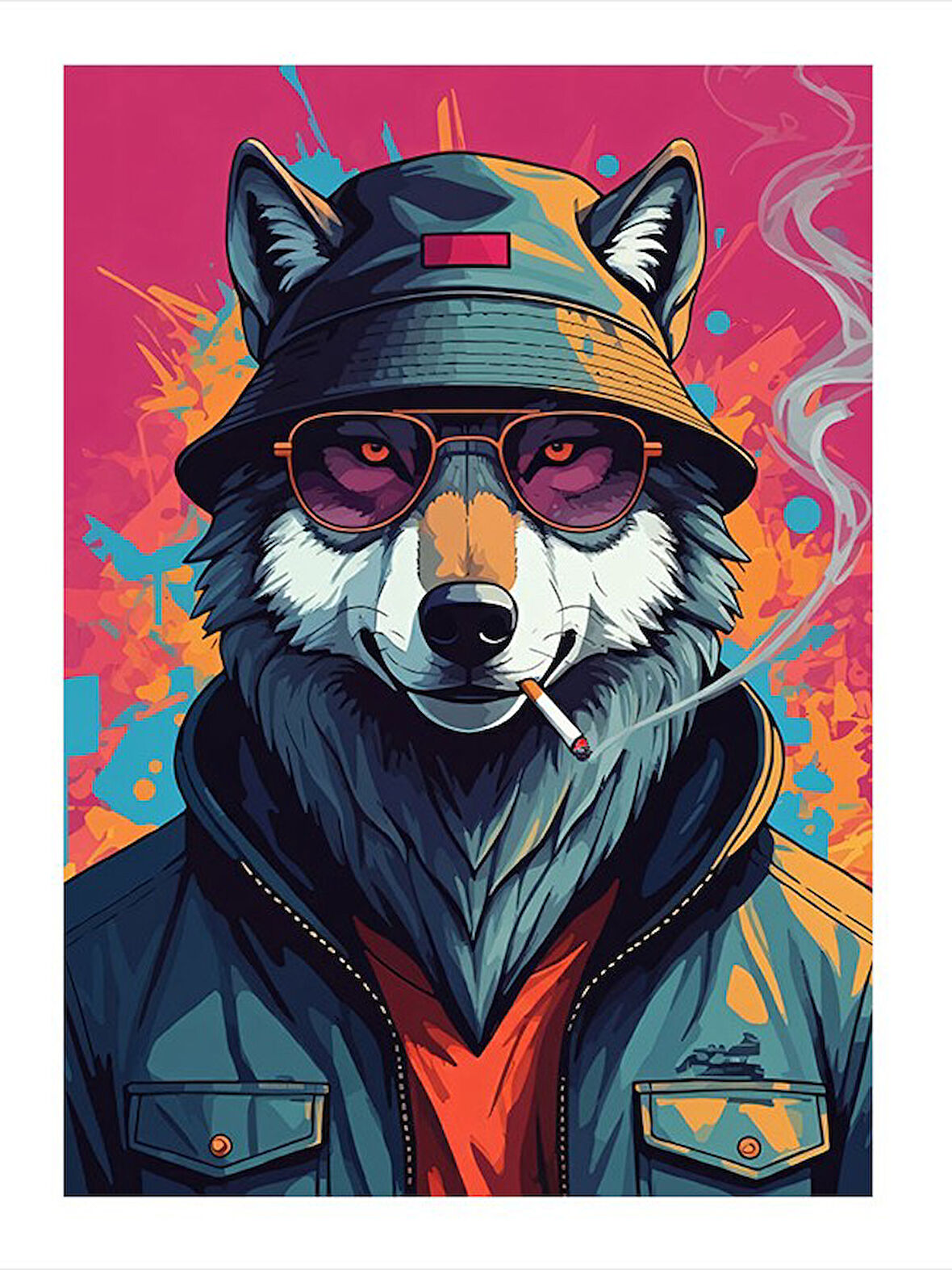 Kurt Gözlüğü Stili Art Mdf Tablo