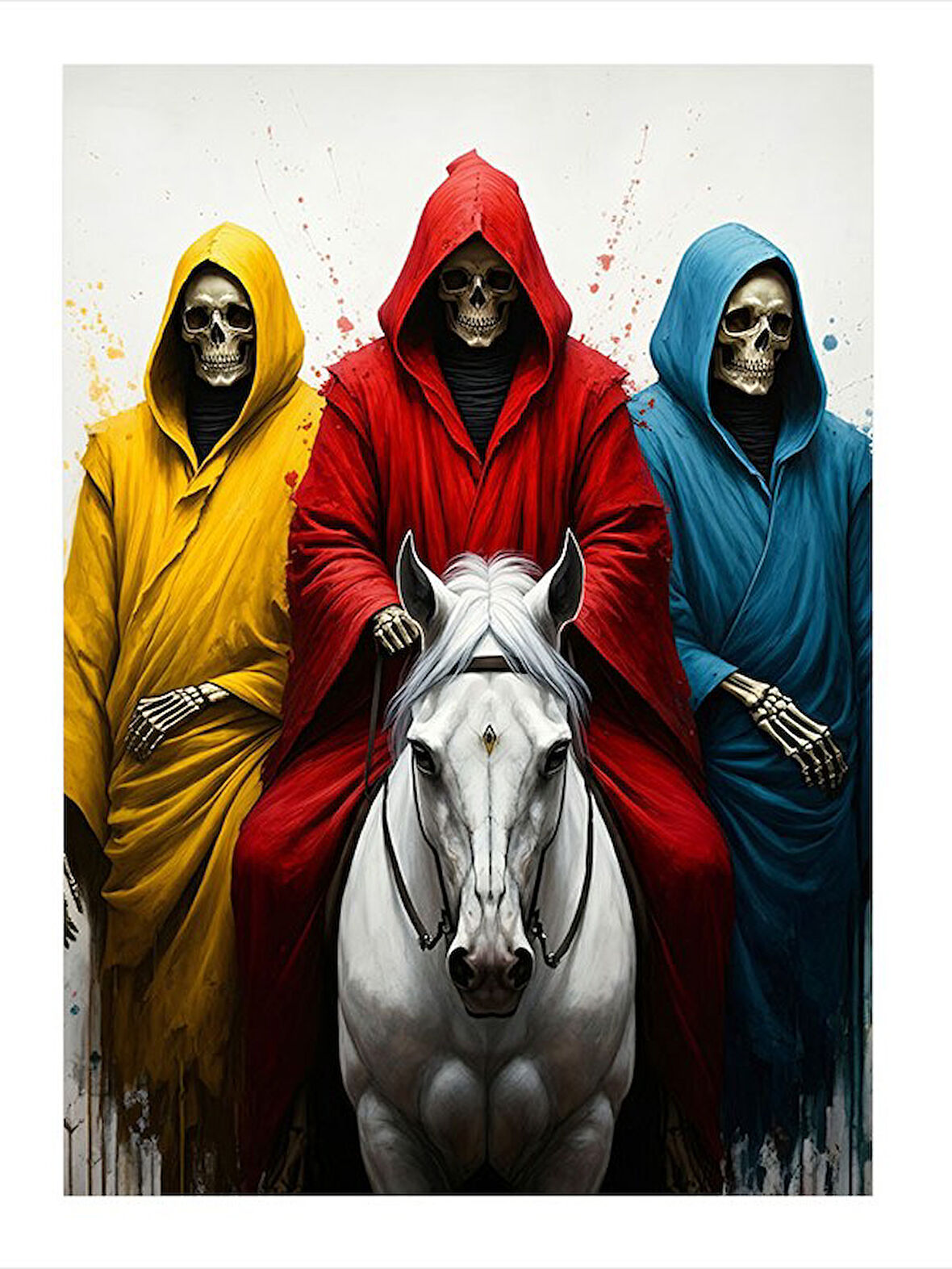 Renkli Biniciler Kafilesi Hediyelik Ahşap Tablo