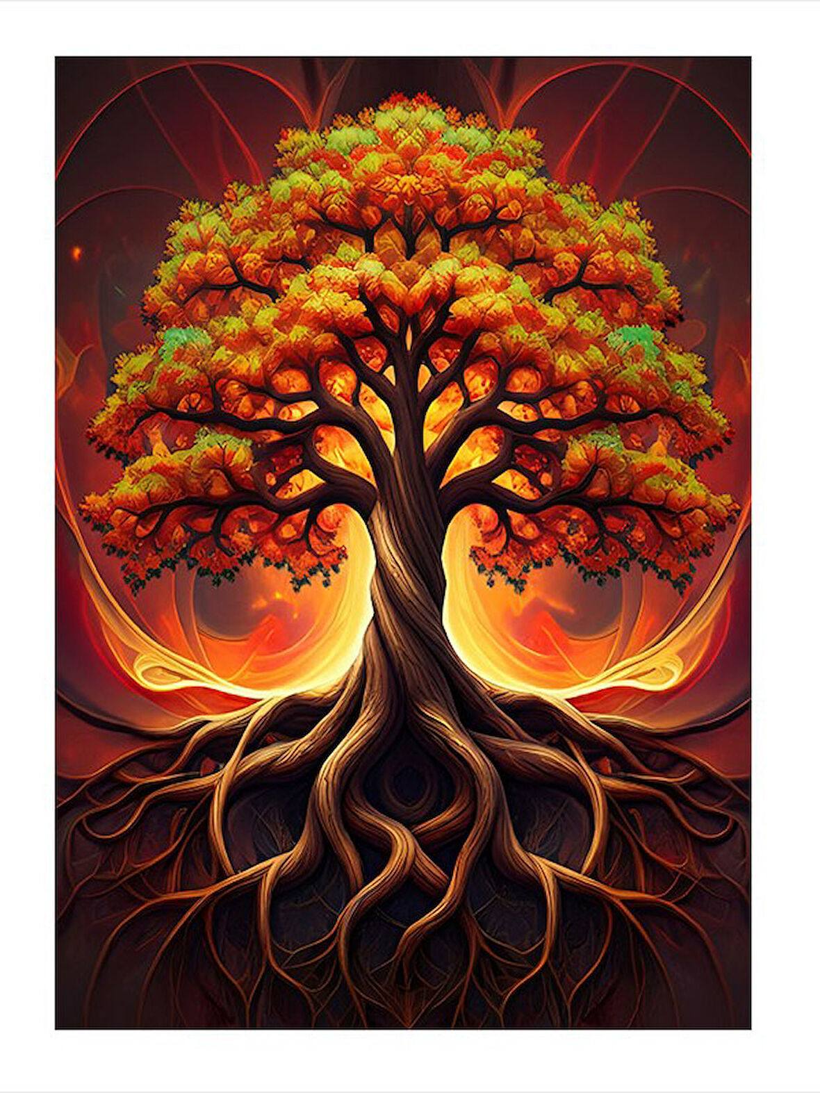 Büyülü Ağaç Sanatı Art Mdf Tablo