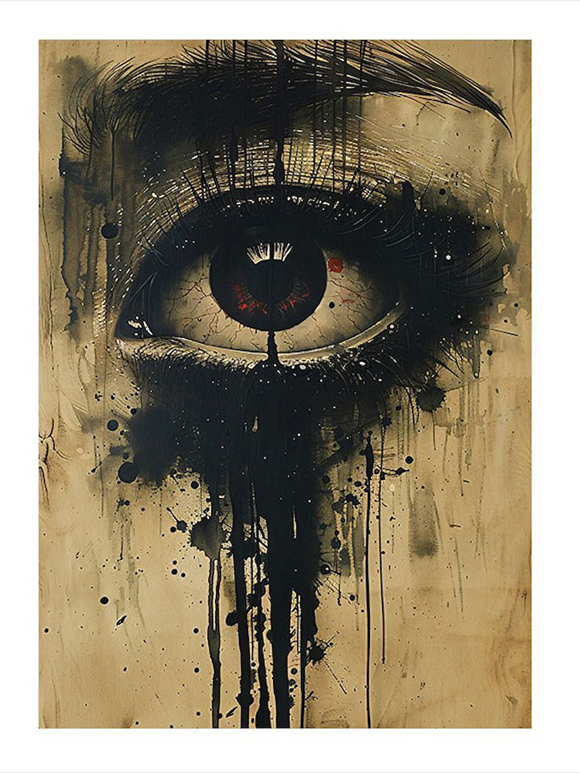 Gizemli Gözün Yansıması Dekoratif ahşap Tablo