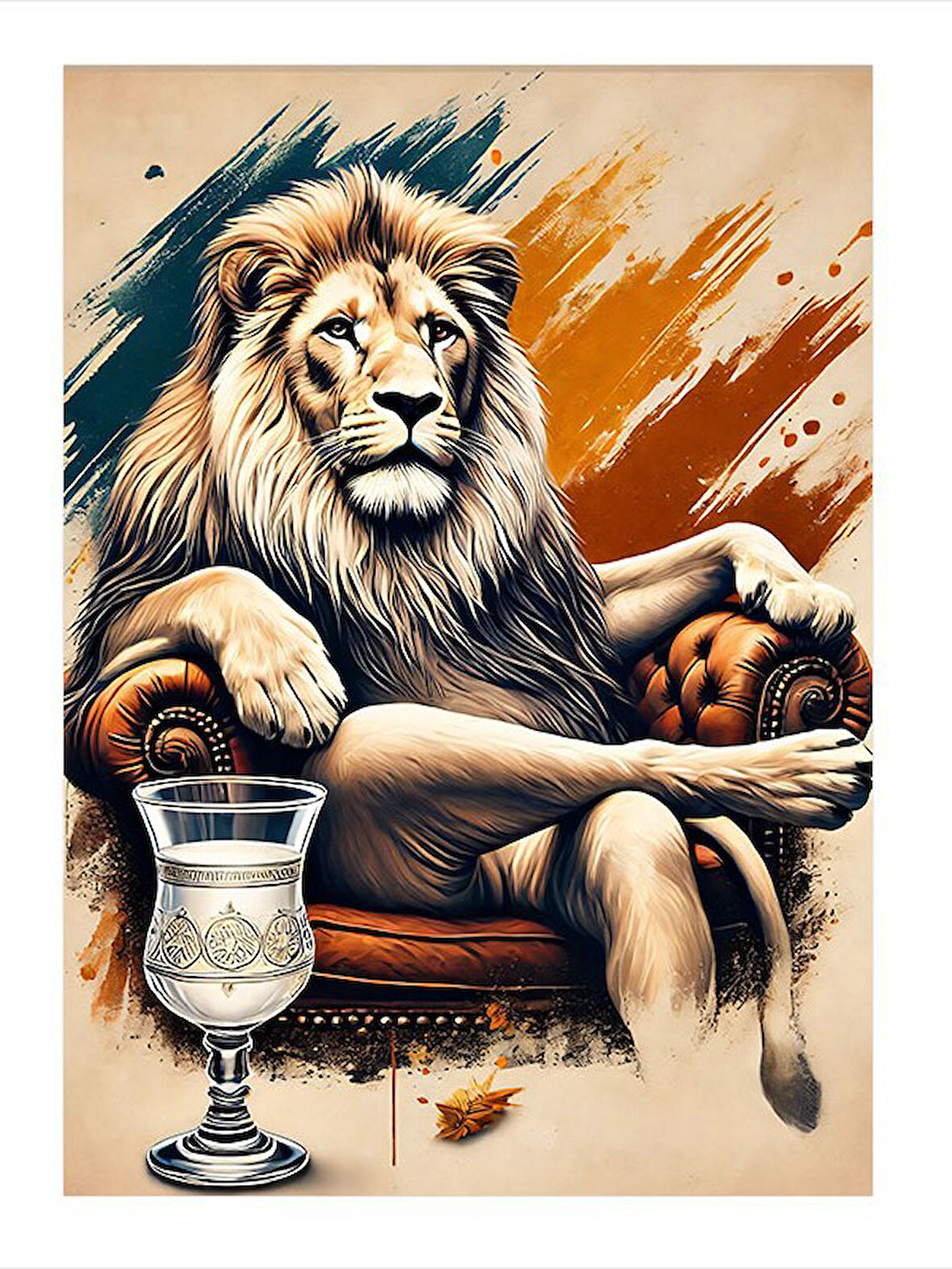 Aslanın Asil Duruşu Art Mdf Poster