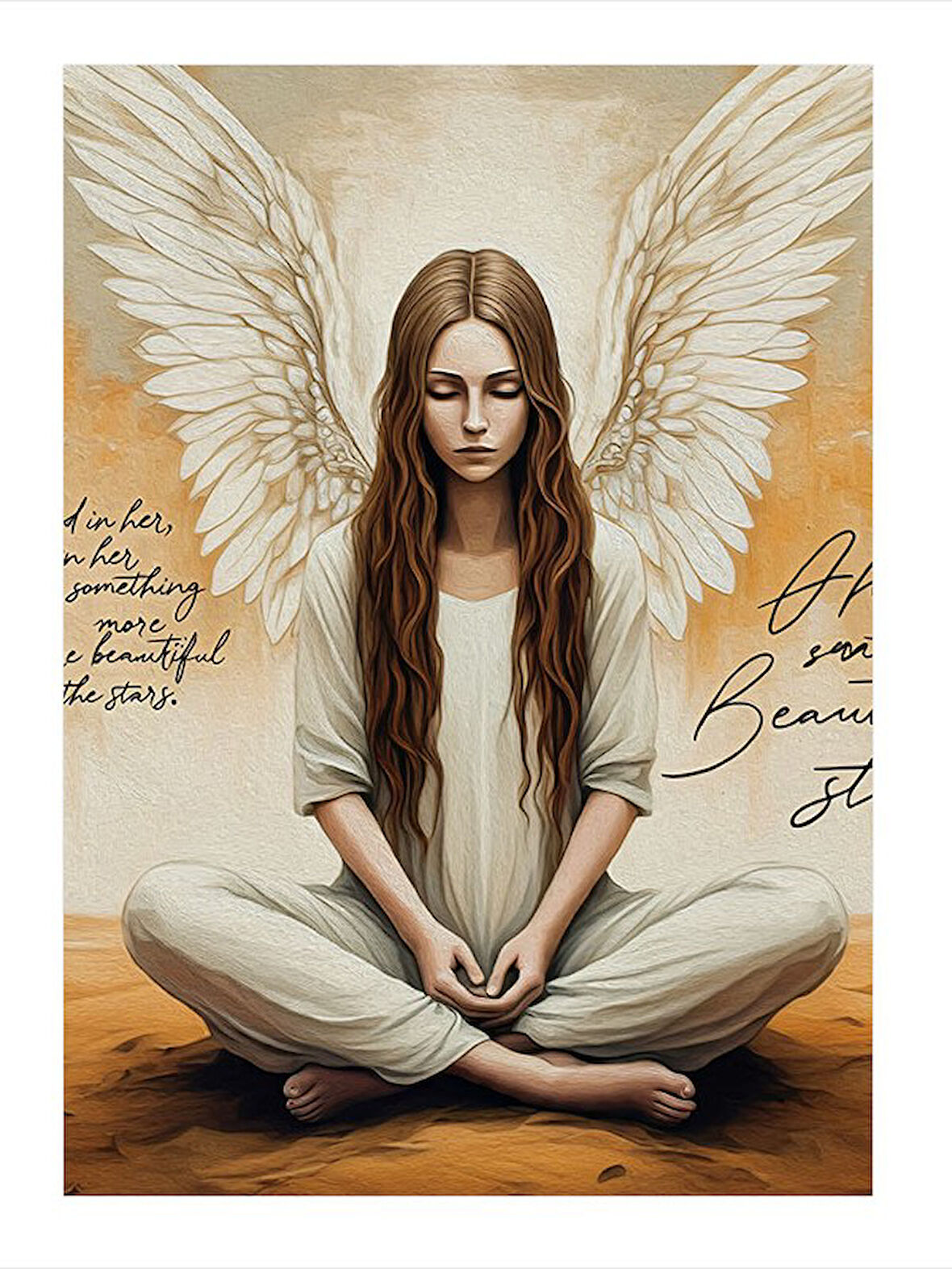 Meleklerin Sakinliği Dekoratif ahşap Tablo