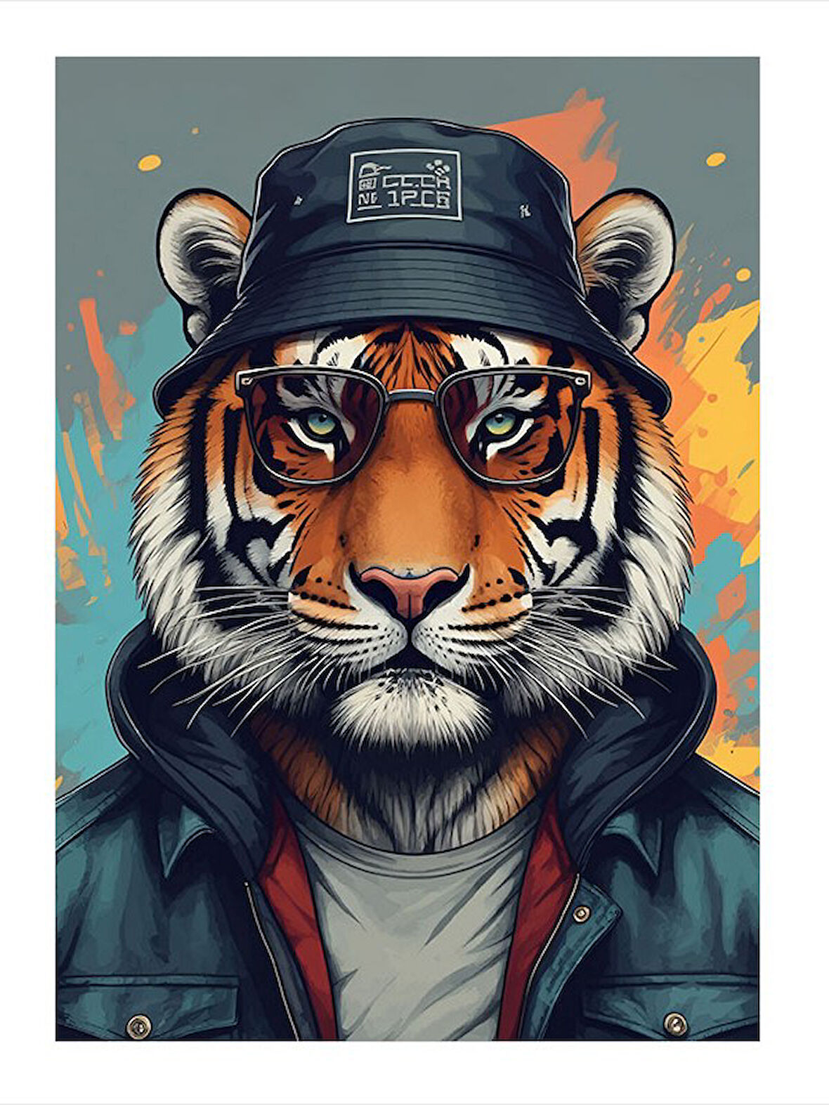 Kaplanın Güçlü Bakışı Art Mdf Poster