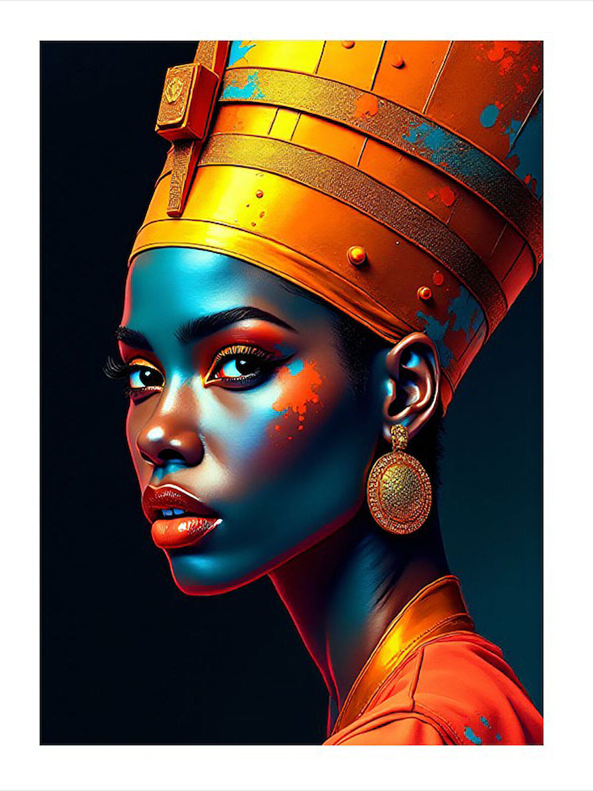 Kraliyet Tacı Afrika Güzeli Art Mdf Poster