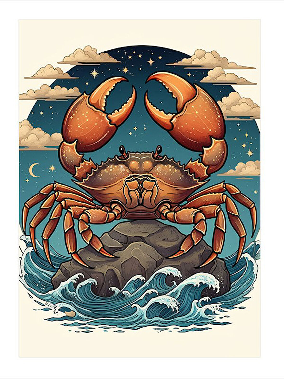 Yengeç Burcu Tasarım Ahşap Tablo