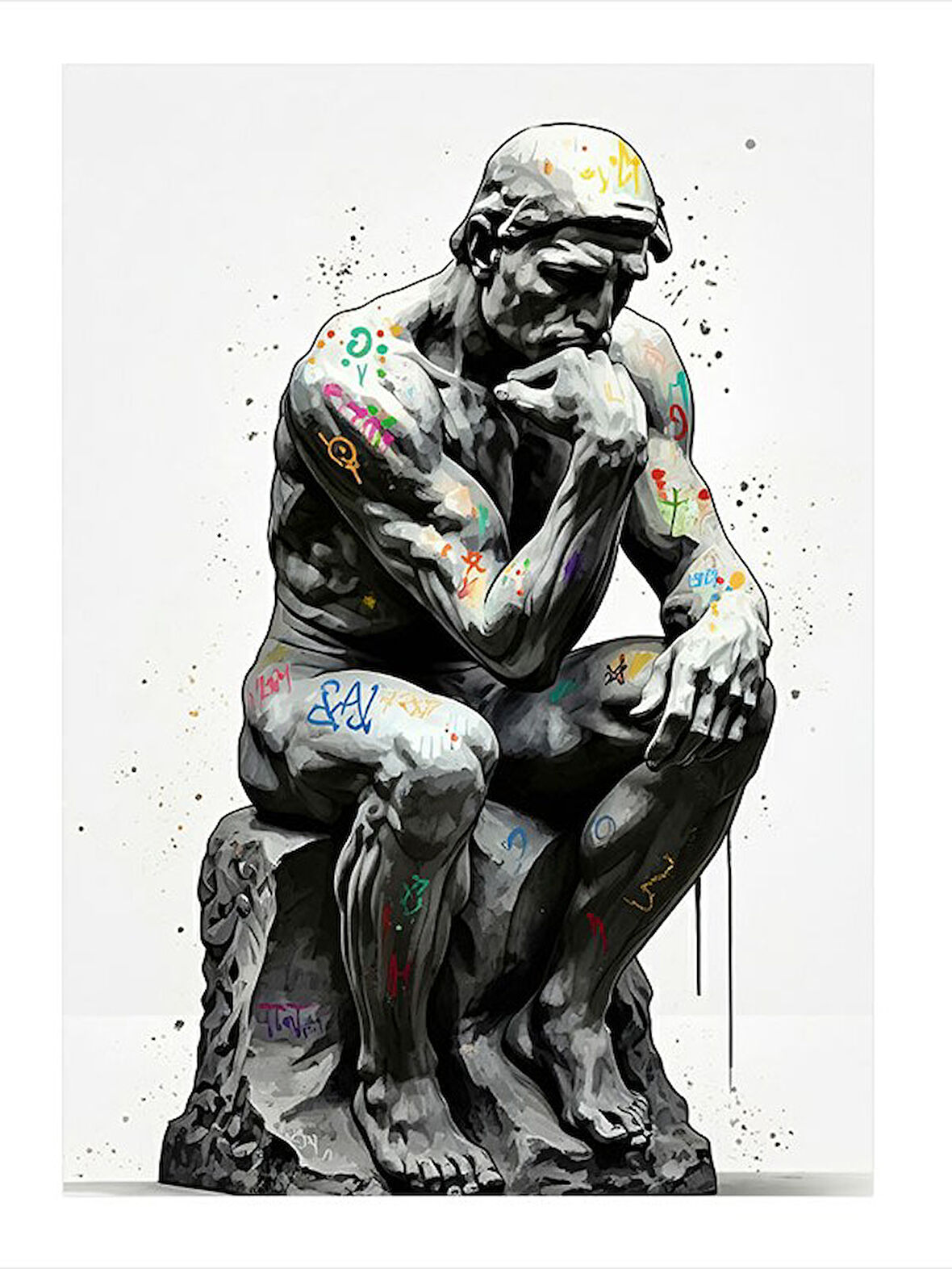 Düşünen Sanat Heykeli Hediyelik Ahşap Tablo