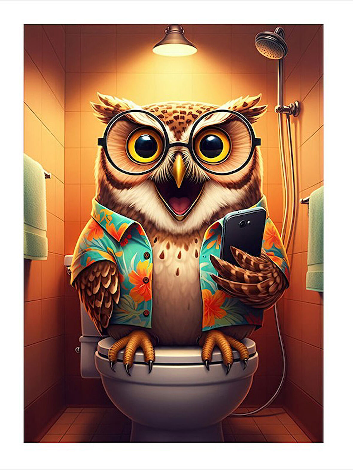 Tuvalleteki Baykuş Hediyelik Ahşap Tablo