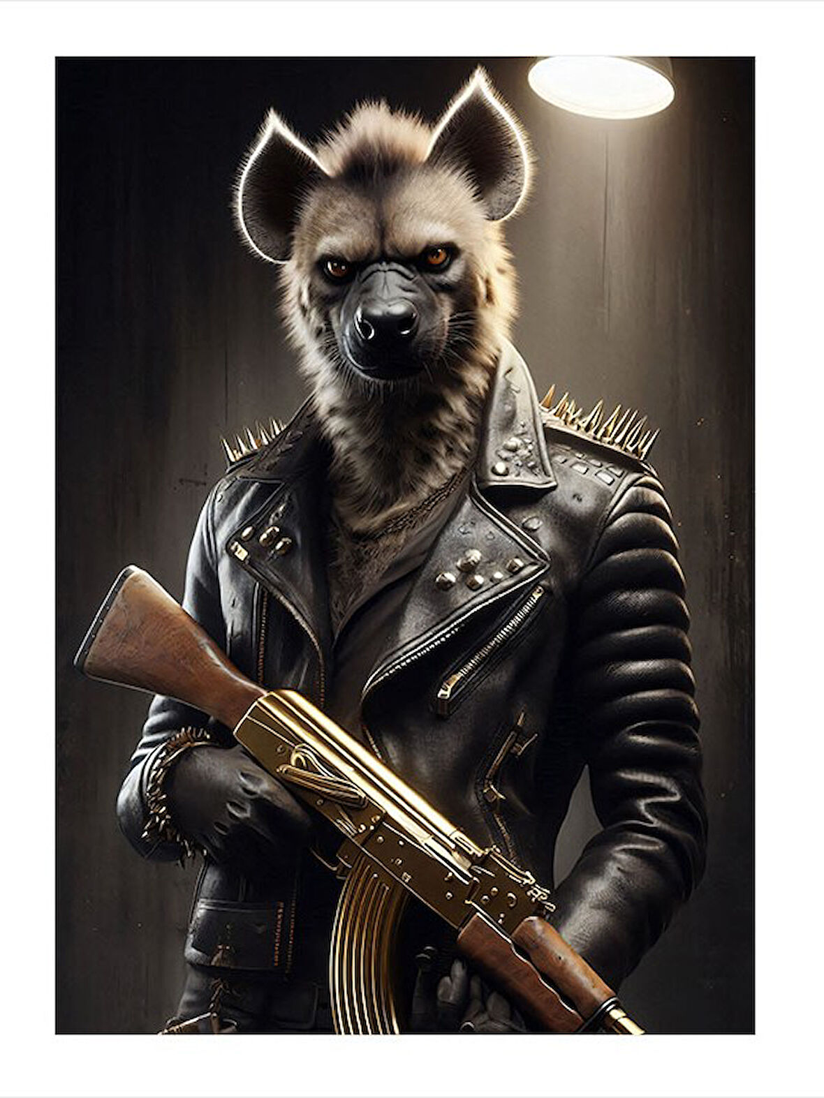 Silahlı Sırtlan Savaşçı Mdf poster