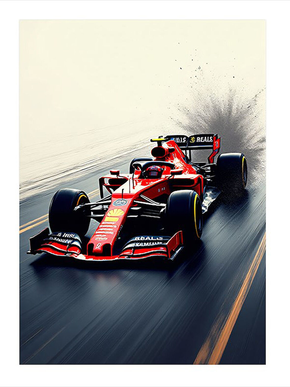 Hızlı Formula Yarışı Dekoratif Mdf Tablo