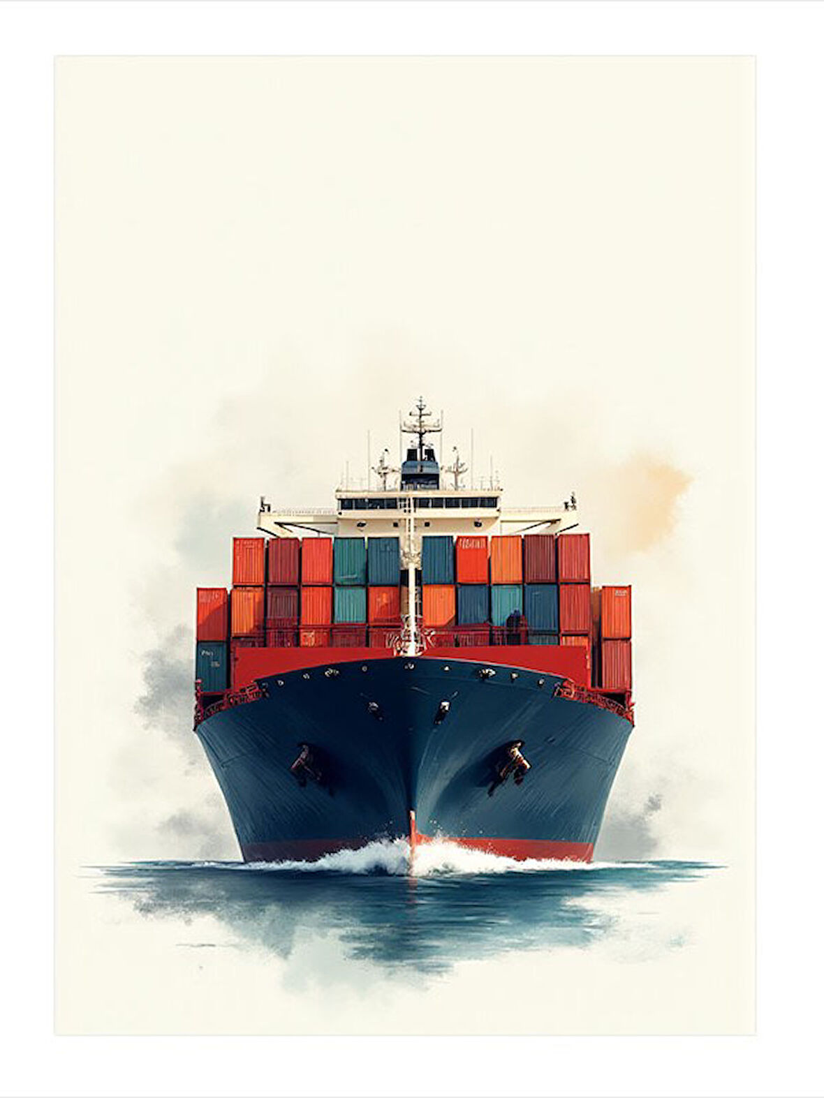 Yüzen Kargo Gemisi Modern Mdf Tablo