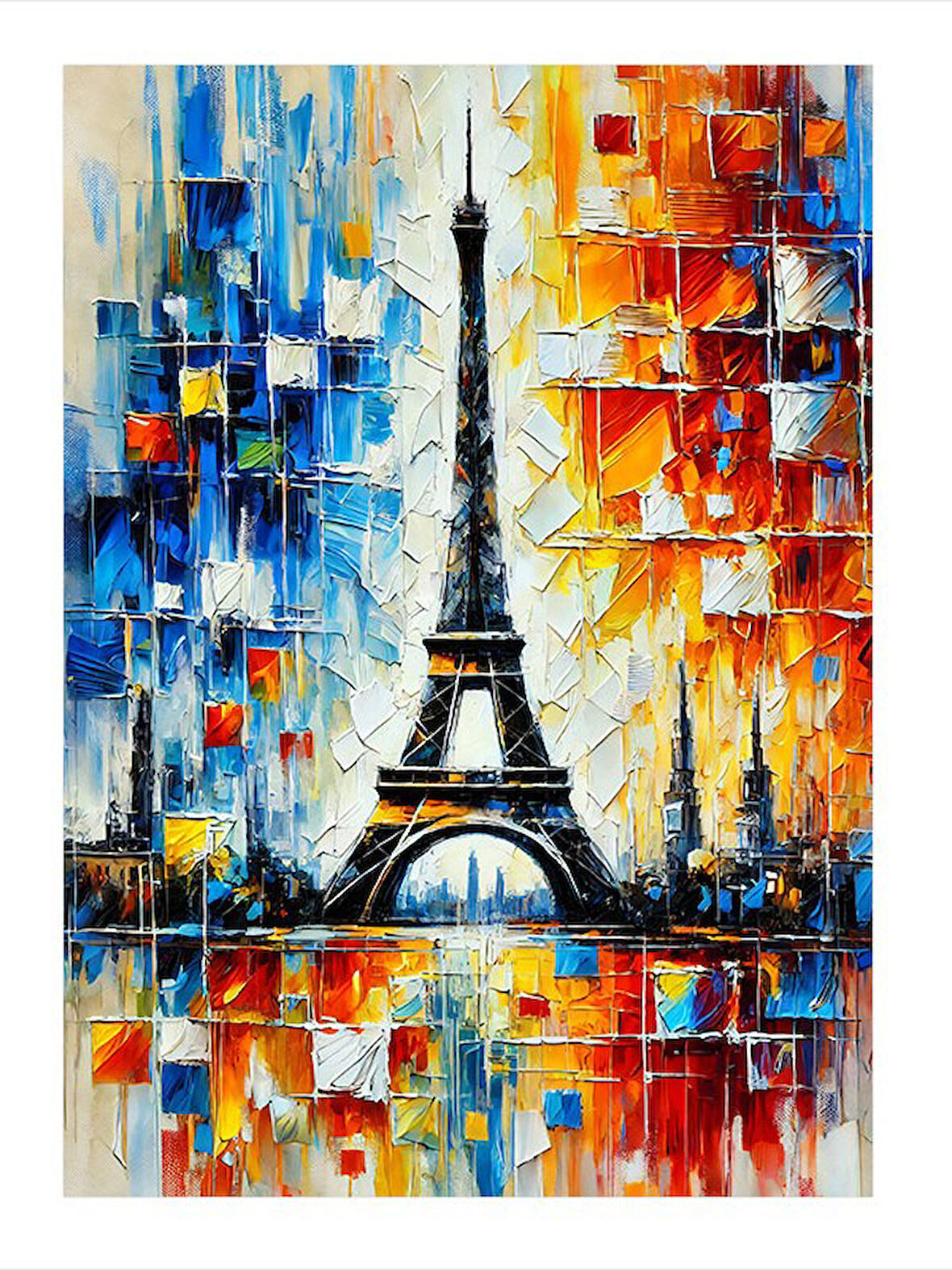 Parlak Eyfel Sanatı Dekoratif ahşap Tablo