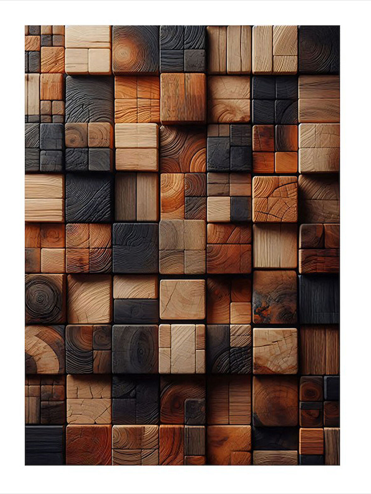 Ahşap Dokulu Duvar Art Mdf Tablo