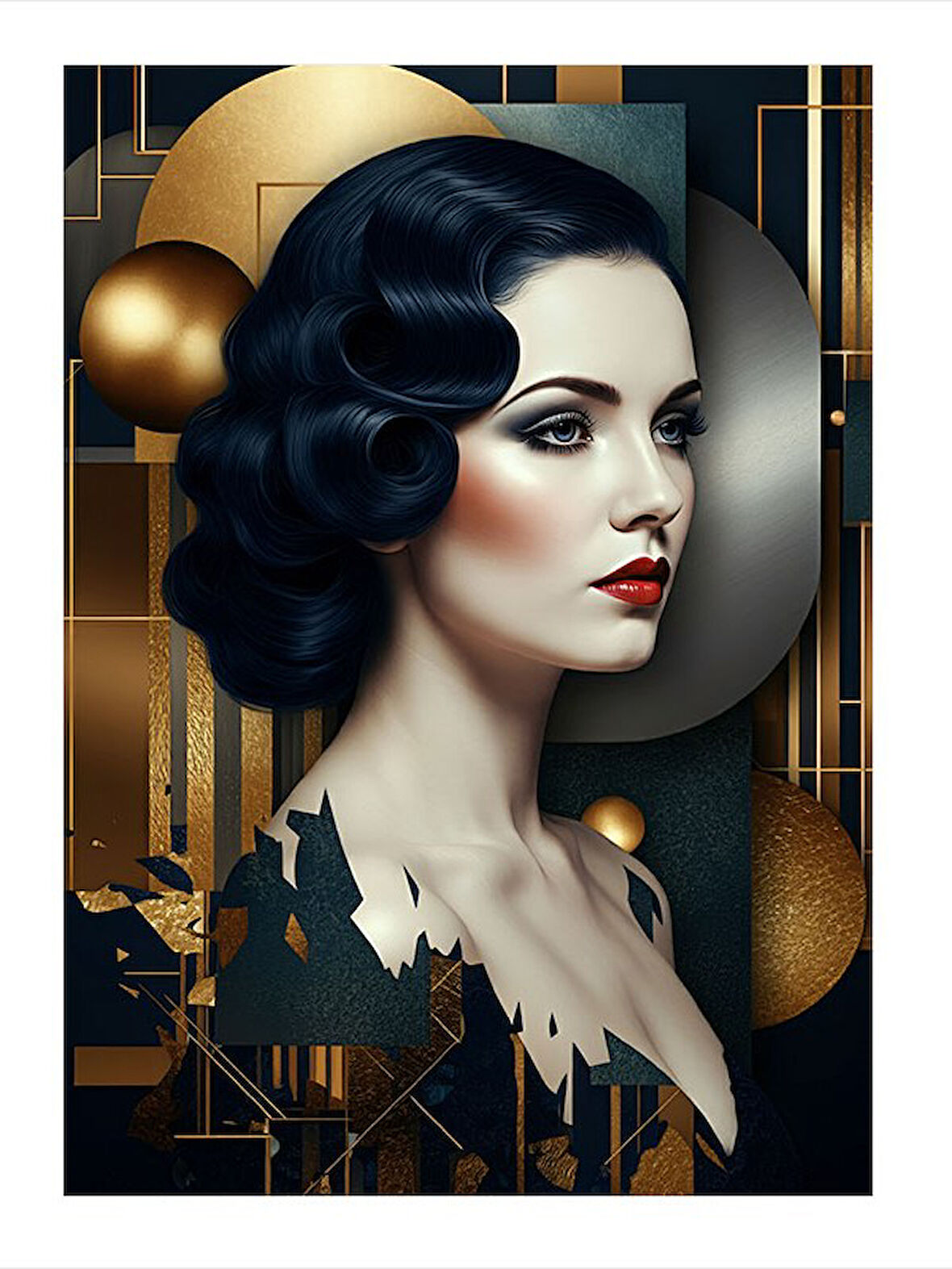 Zarif Kadın Portresi Modern Mdf Tablo