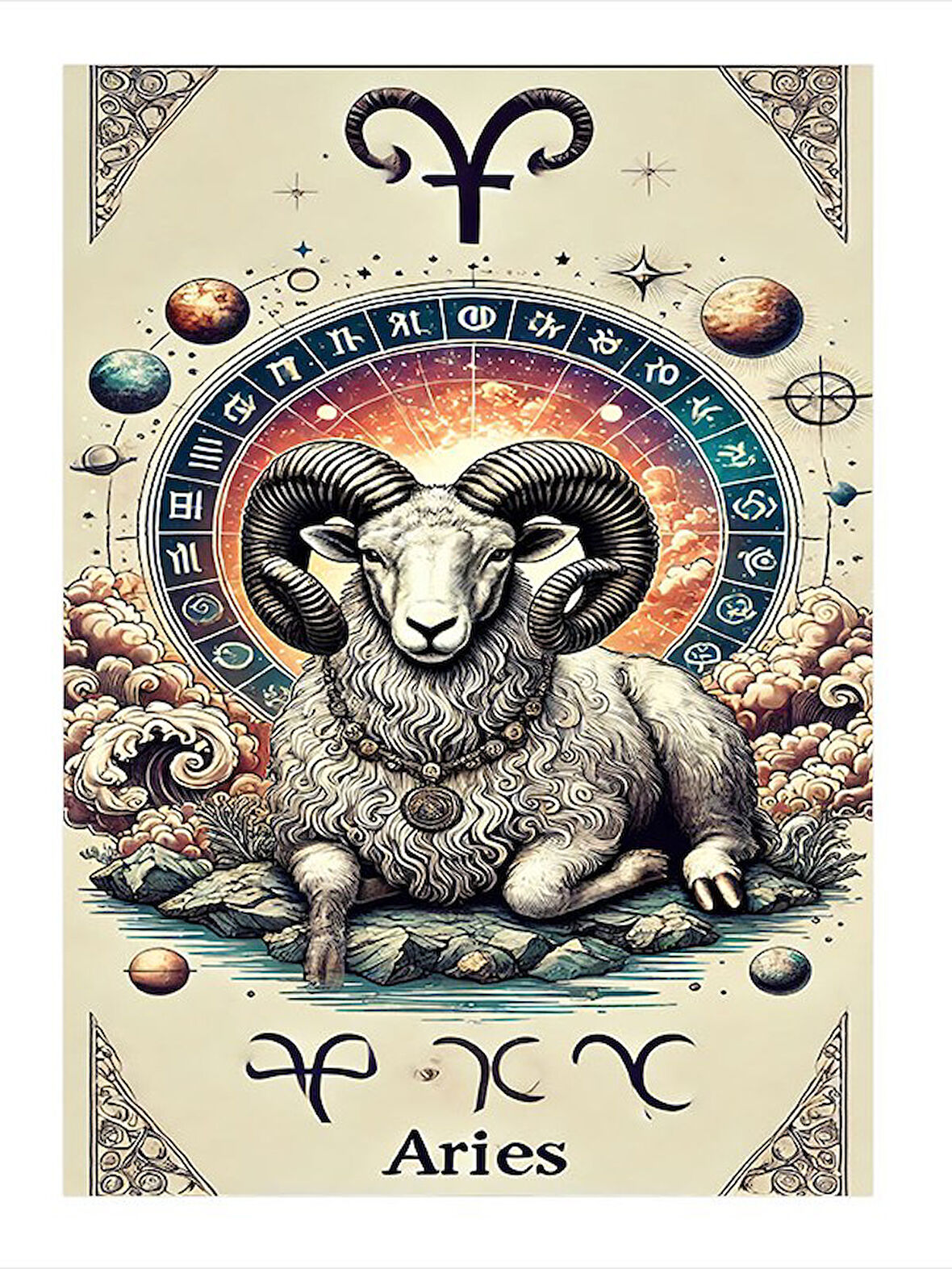 Koç Burcunun Gücü Model Ahşap Tablo