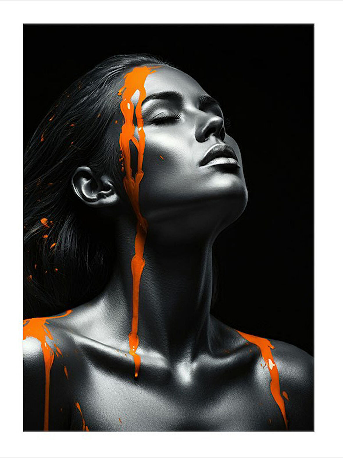 Renkli Portre Ve Damla Mdf Tablo