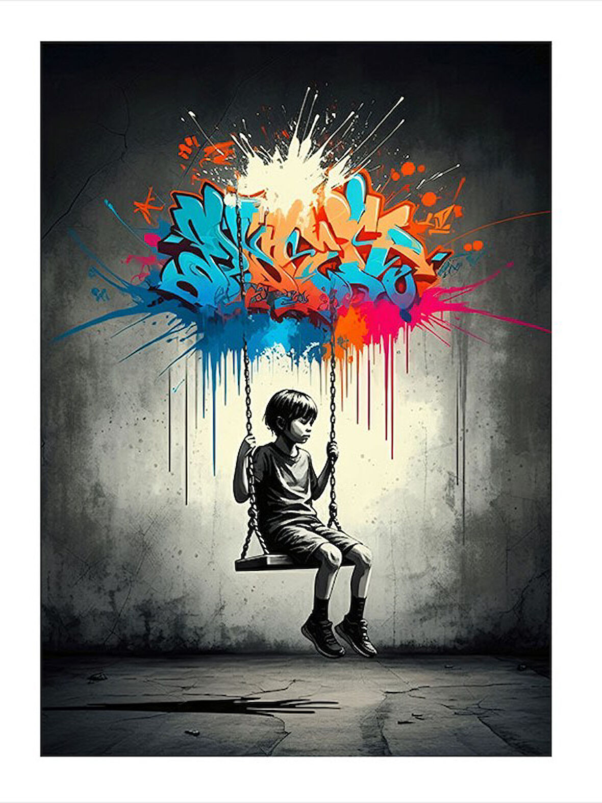 Düşlerle Boyanan Çocuk Hediyelik Mdf Tablo