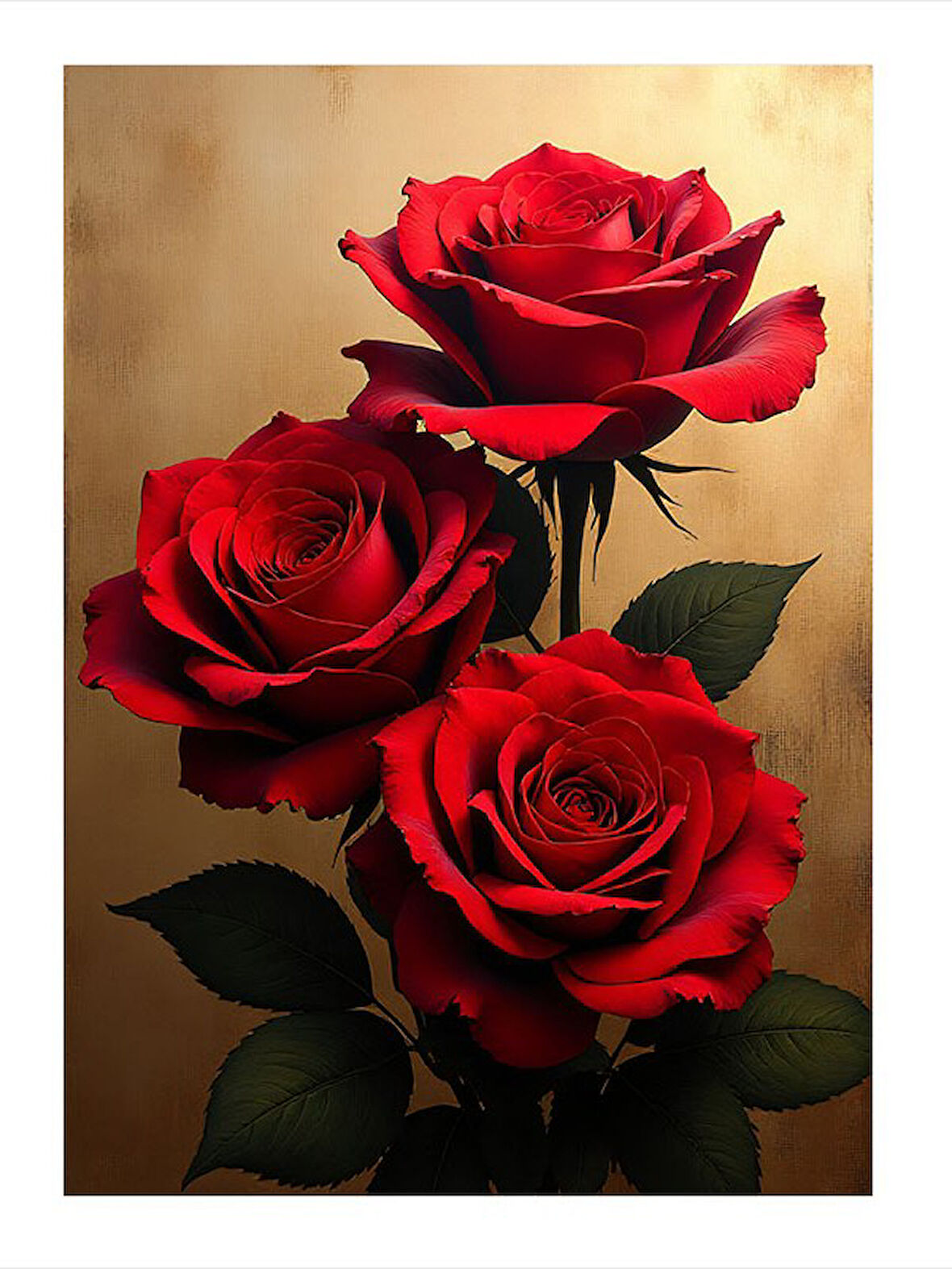 Zarif Çiçekler Ve Güller Model Ahşap Tablo