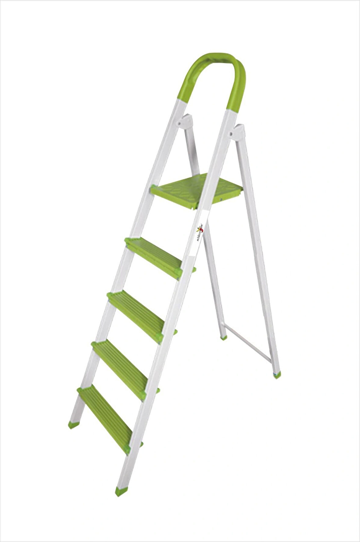 Uzun Büyük 130 cm A Tipi 4+1 Toplam 5 Kaydırmaz Basamaklı Sehpalı Sağlam Pabuçlu Merdiven Basamak