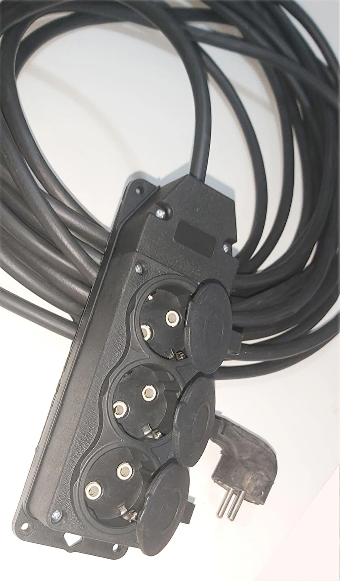 Uzun Kalın Sağlam 15 metre Topraklı 3x2,5 mm Bakır Telli 3 lü Kapaklı Prizli Fişli Uzatma Kablosu