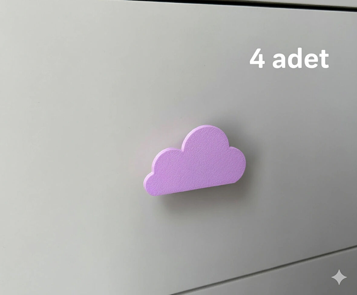 Bulut Pastel Pembe Mobilya Kulpu 4 Adet