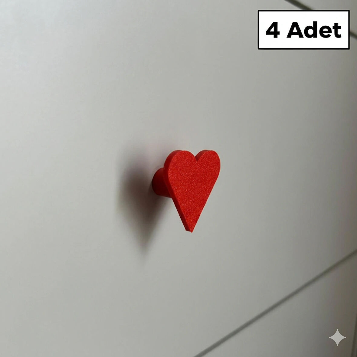 Kalp Mobilya Kulpu 4 Adet