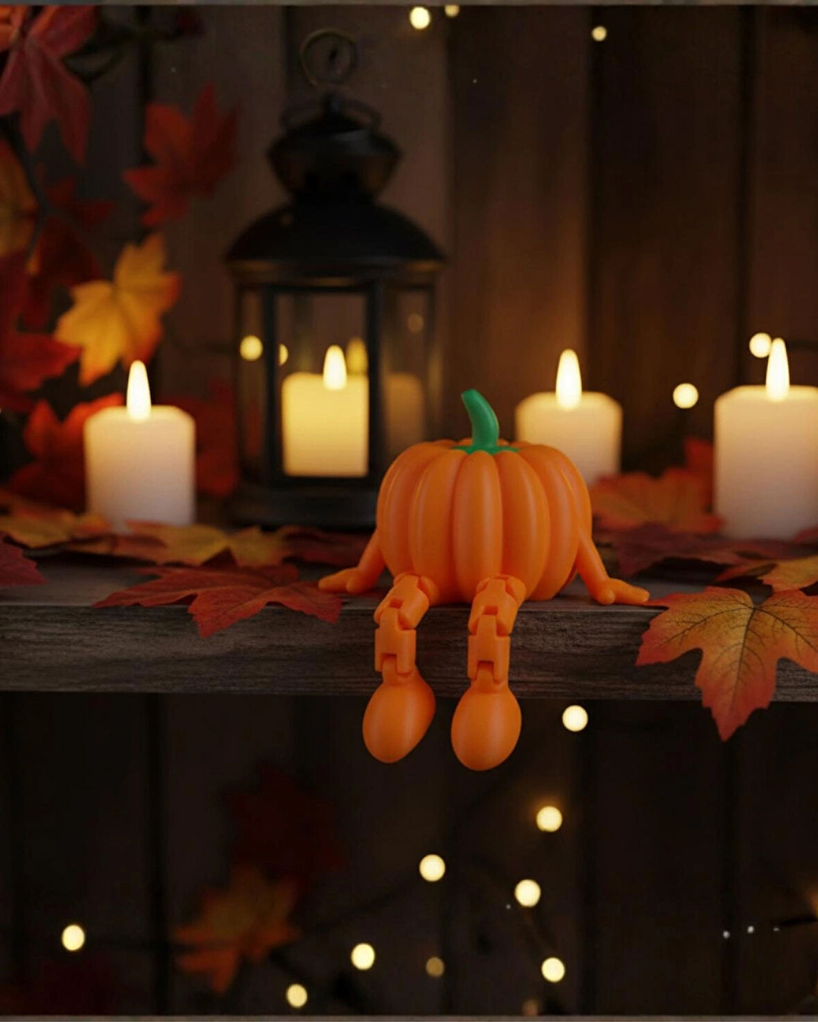 Eğlenceli Sevimli Cadılar Bayramı Oturan Figür Balkabağı Masa Raf Dekoru | 3D Baskı Halloween Süsü