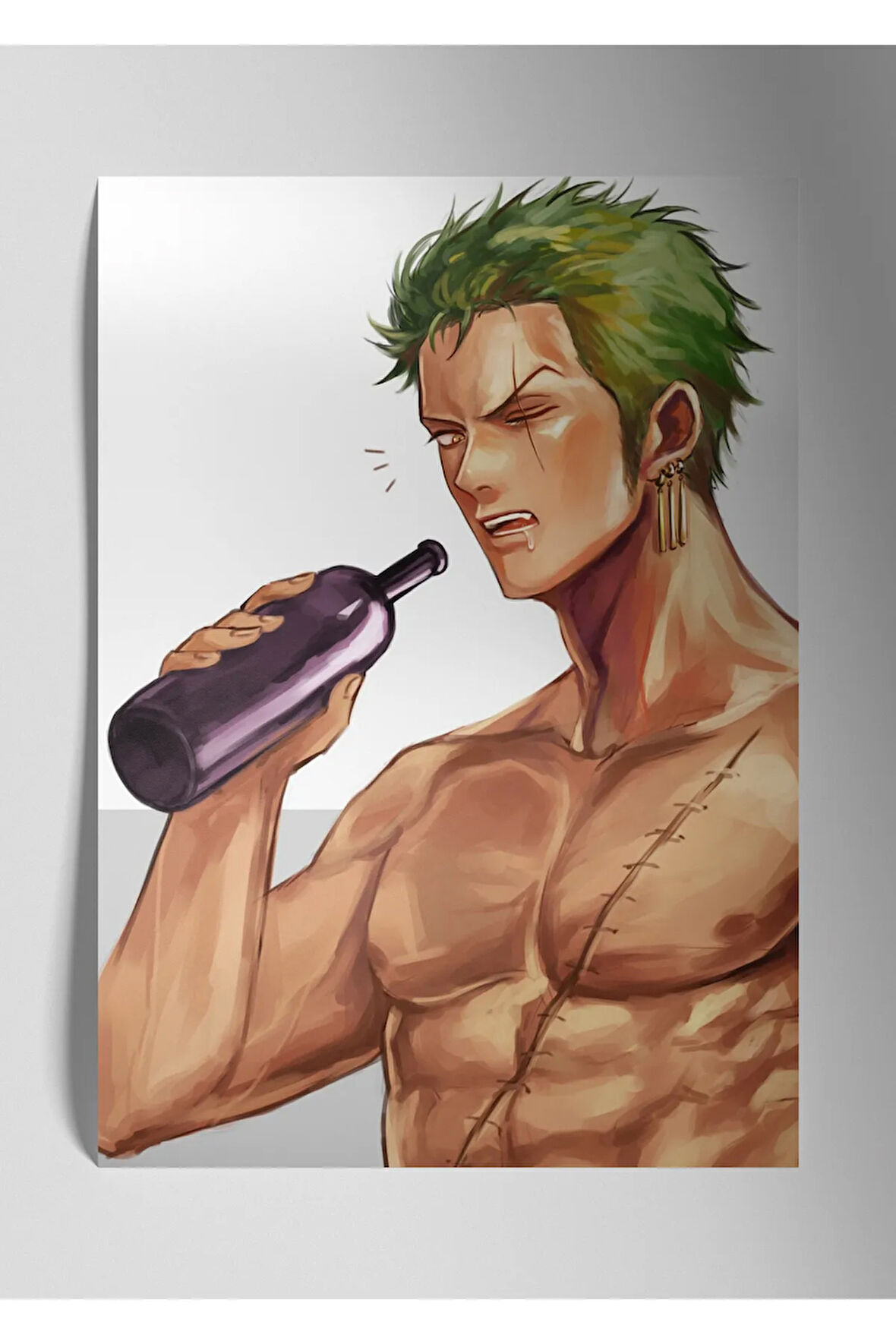 Metal Baskı Parlak Anime Duvar Tablosu - Roronoa Zoro One Piece