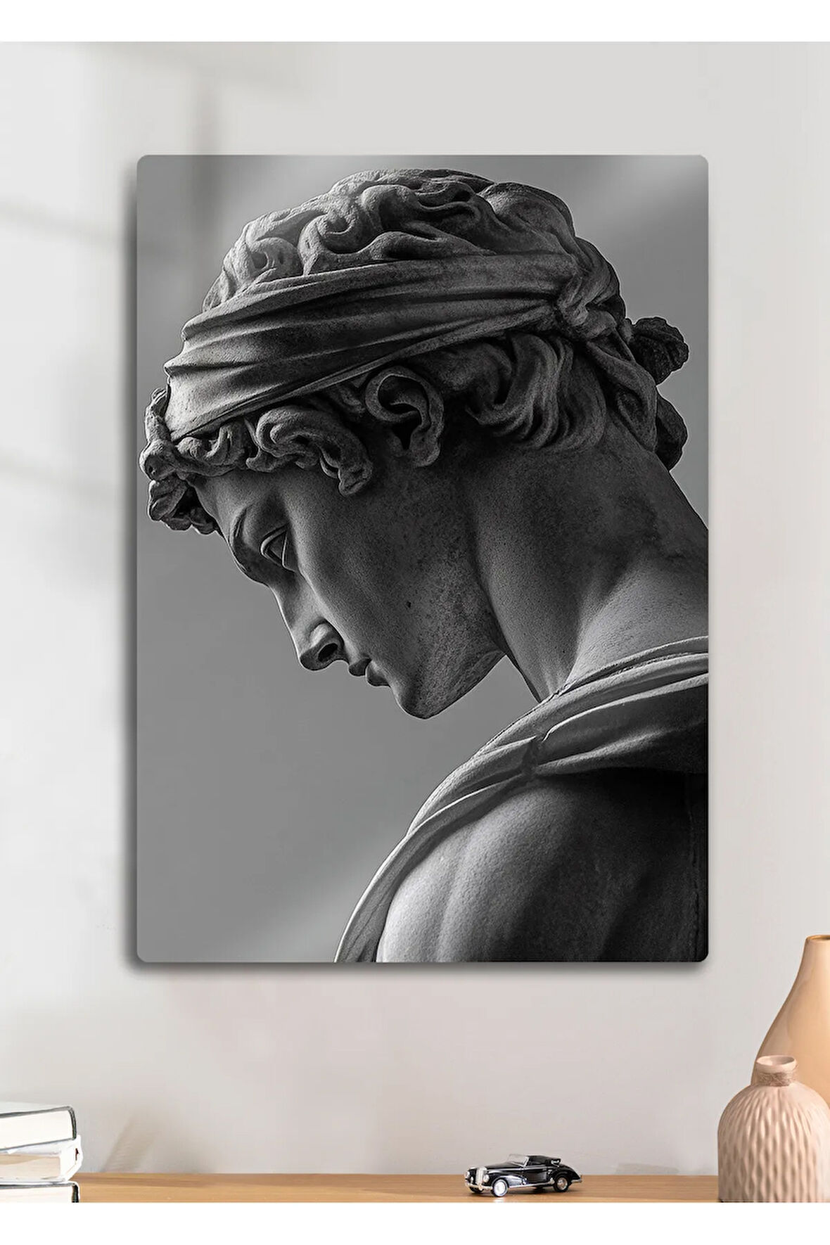 Mitolojik Tanrı Heykeli - Sanatsal Metal Baskı Duvar Tablosu