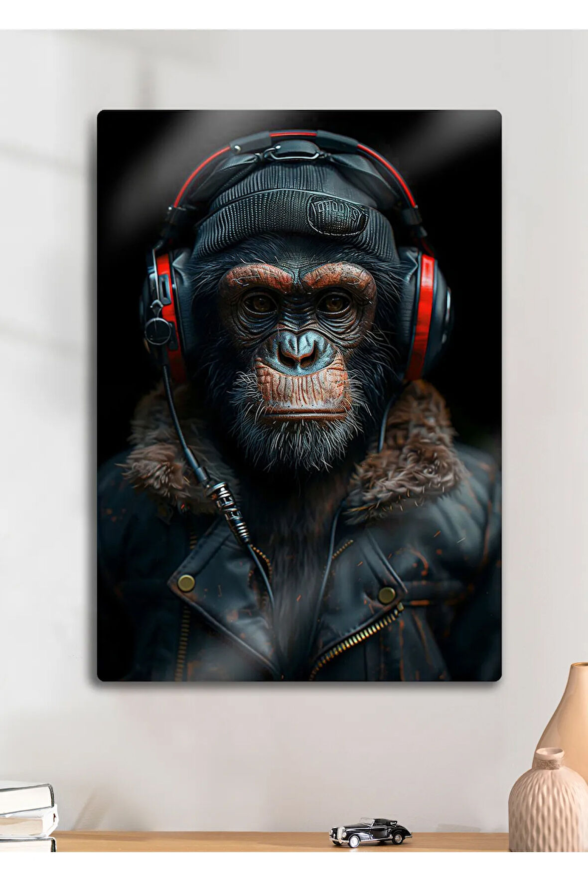 Maymun Stilist Monkey - Dekoratif Metal Tablo